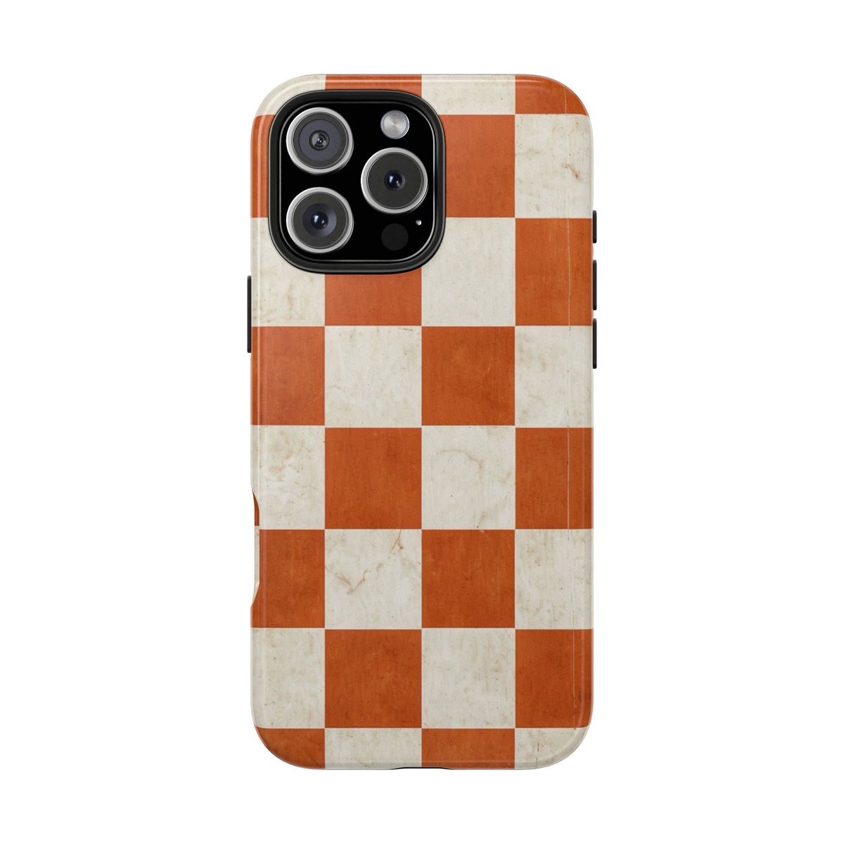 Orange and Cream Checkerboard Tough Phone Case