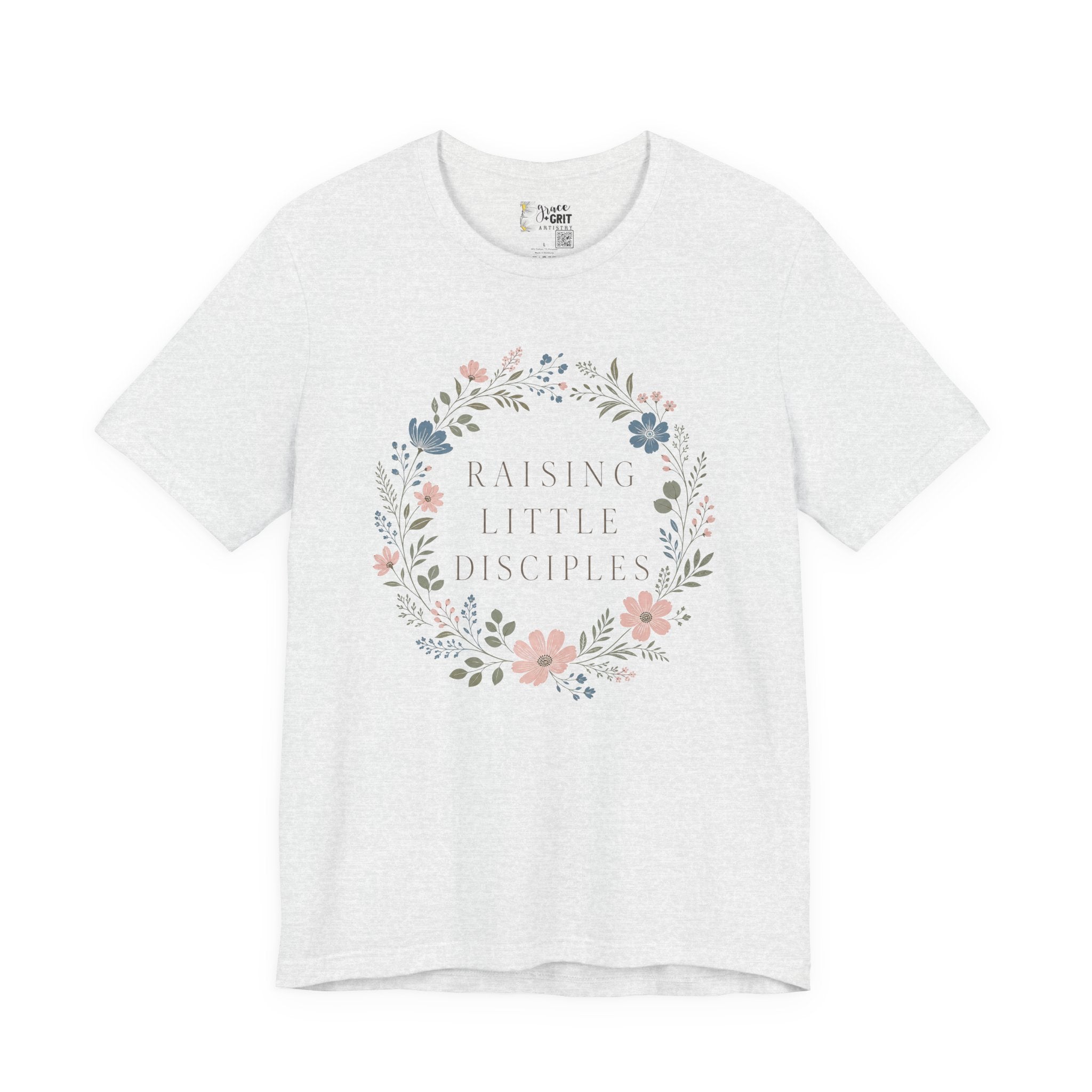 T-Shirt — "Raising Little Disciples" Floral Kids Ministry Tee