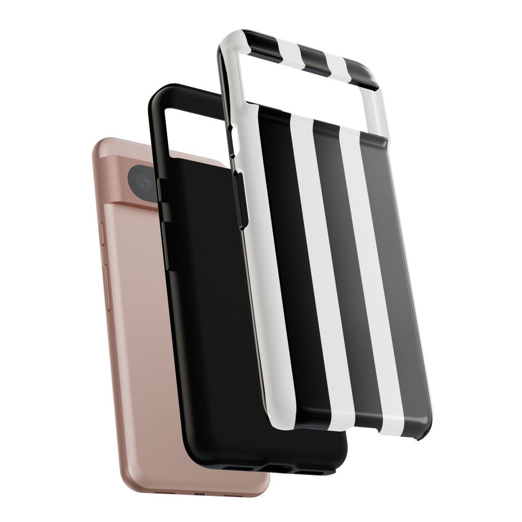 Black & White Vertical Stripe Phone Case — Tough Protective iPhone Cover