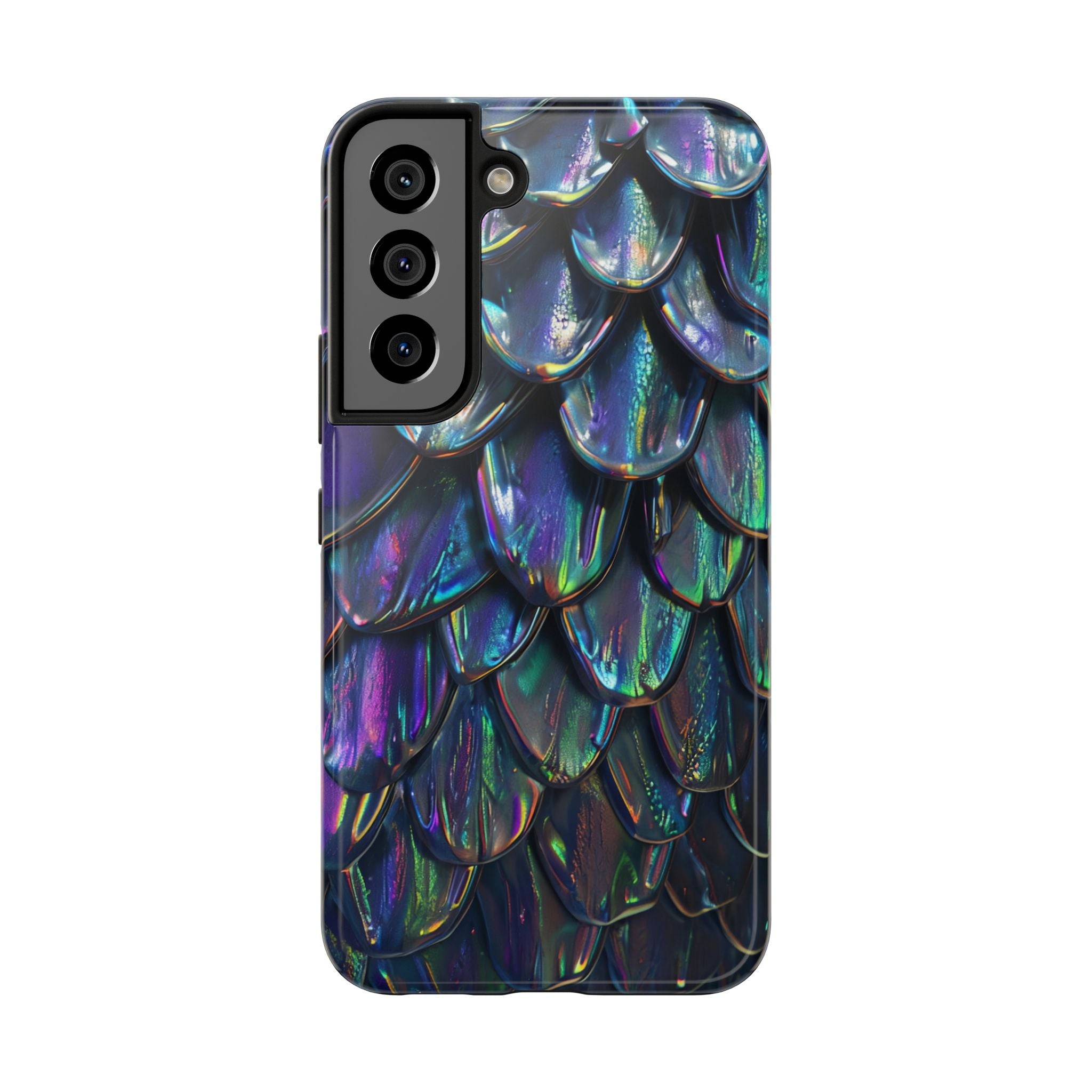 Holographic Mermaid Scale Tough Phone Case — Iridescent Protective Phone Cover