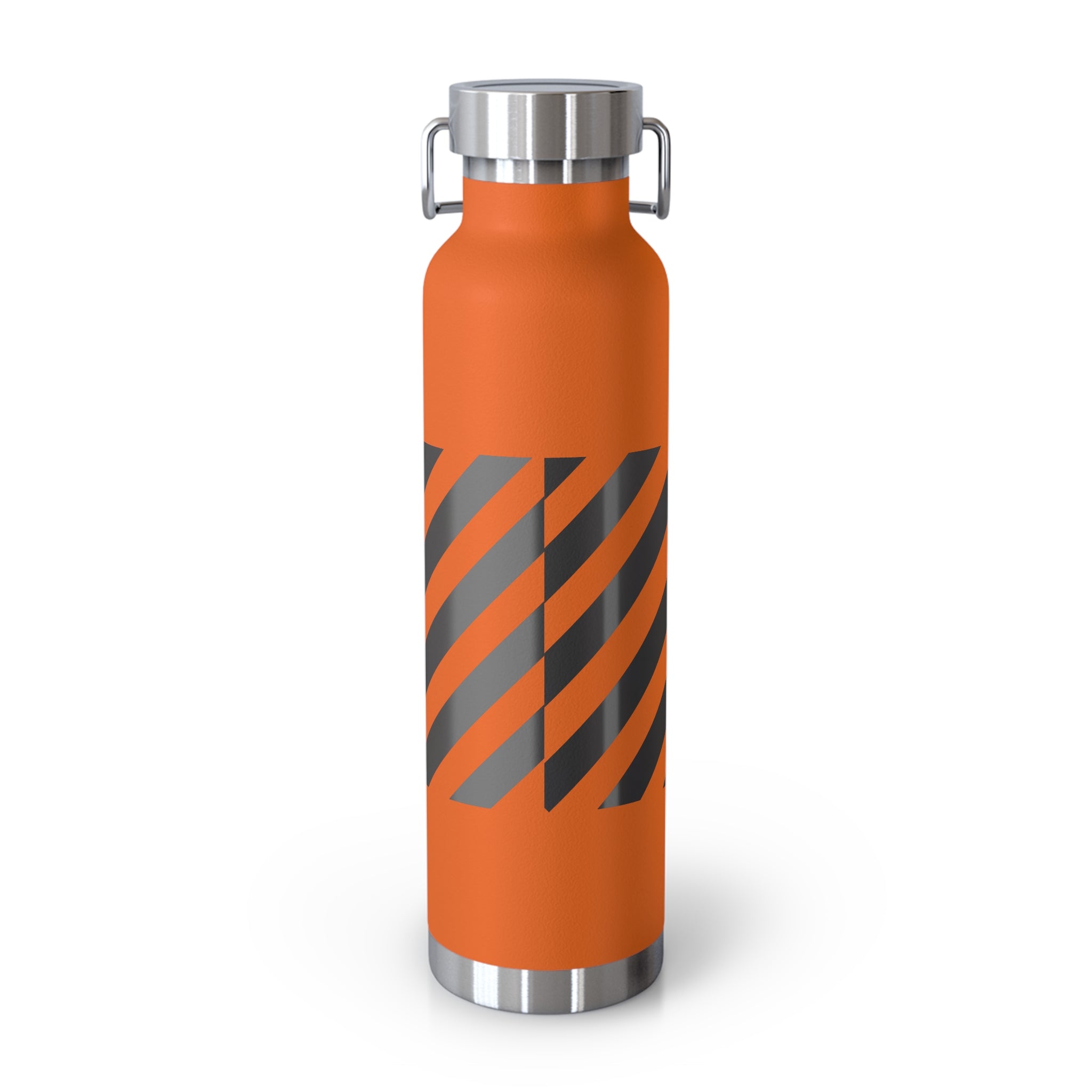 22oz Vacuum Water Bottle — Striped ‘Coffee, Hustle, More’ Insulated Stainless Flask