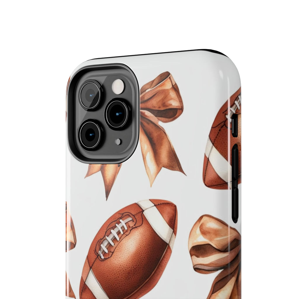Tough Phone Case – Football & Bow Pattern