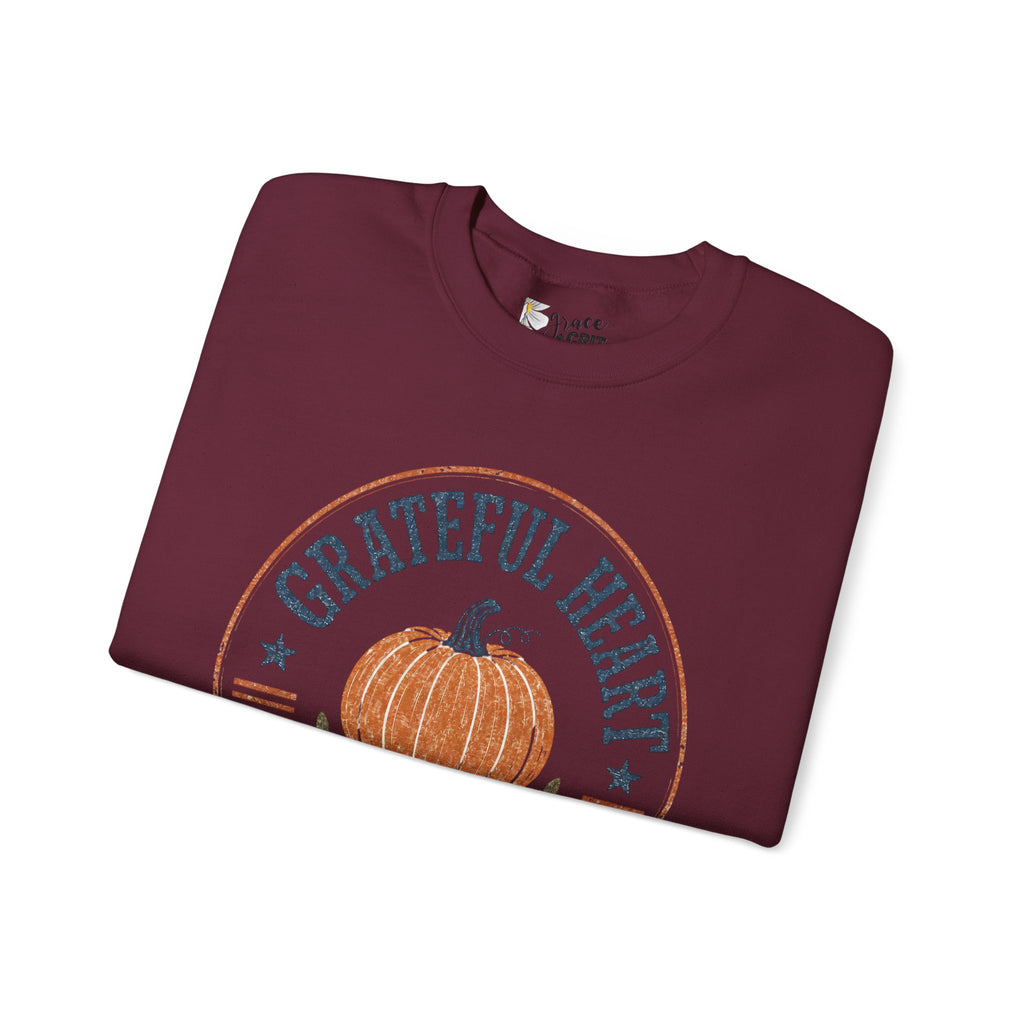 Grateful Heart Pumpkin Sweatshirt – Fall Homeschool Crewneck
