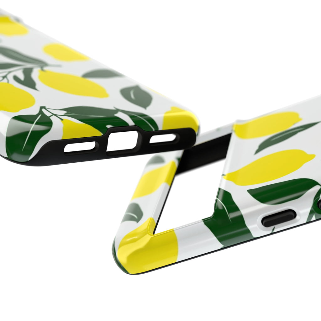 Lemon Pattern Tough Phone Case — Bright Citrus Protective Cover
