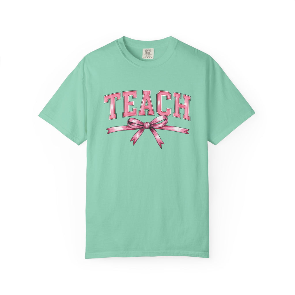 Teach Pink Bow Teacher T-Shirt
