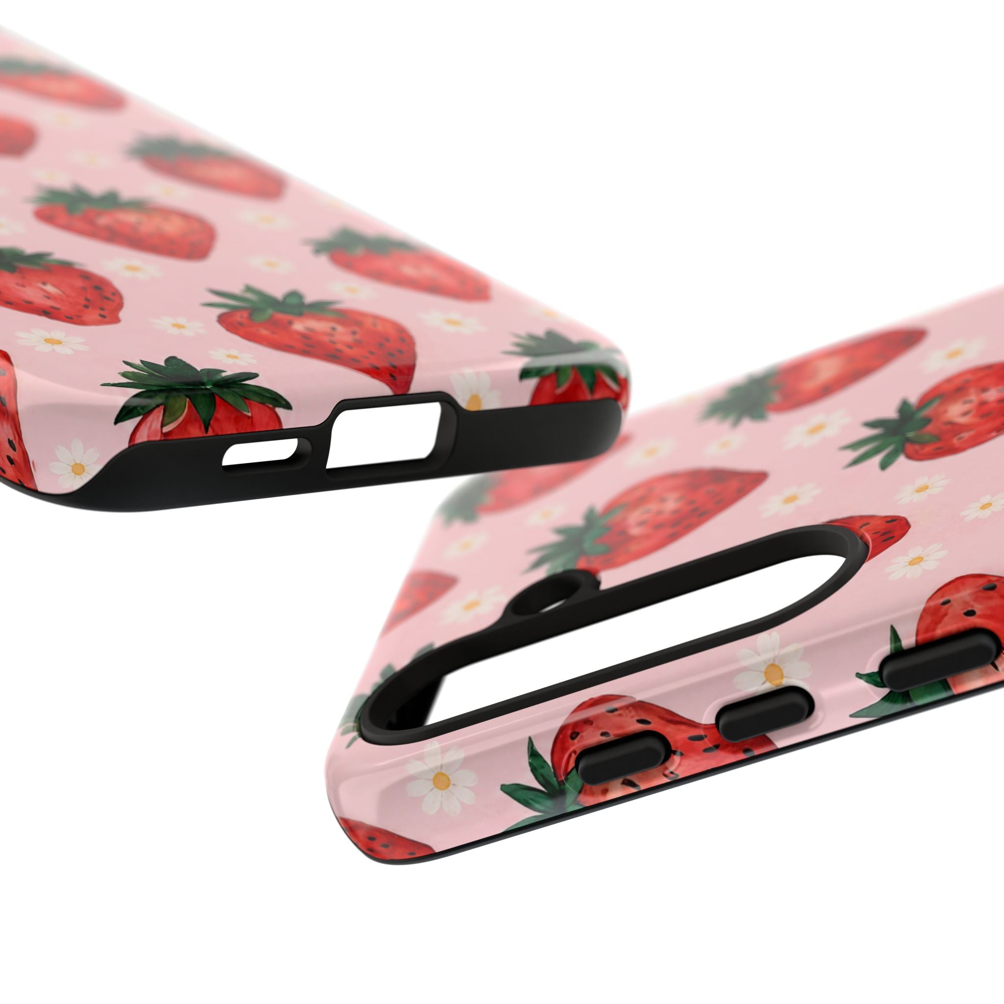Strawberry Pattern Tough Case — Cute Pink Fruit Phone Case