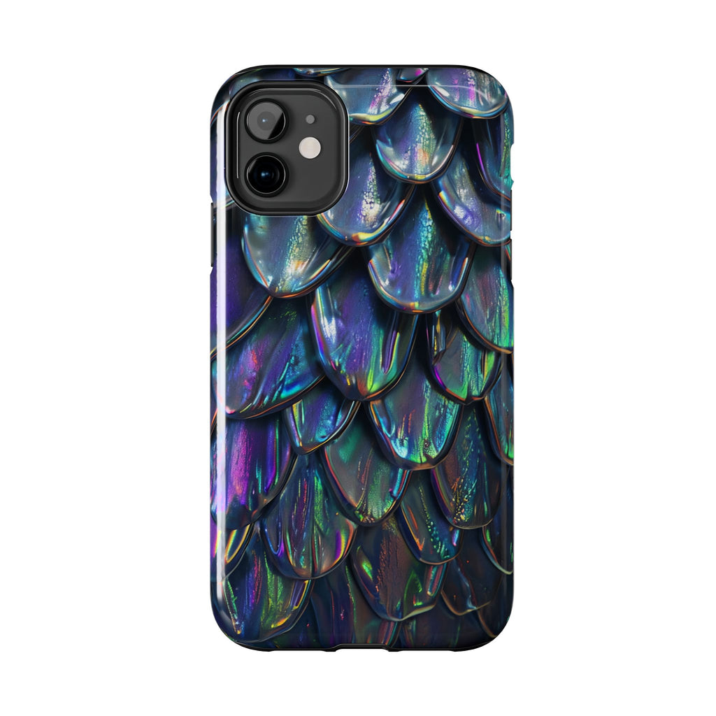 Holographic Mermaid Scale Tough Phone Case — Iridescent Protective Phone Cover