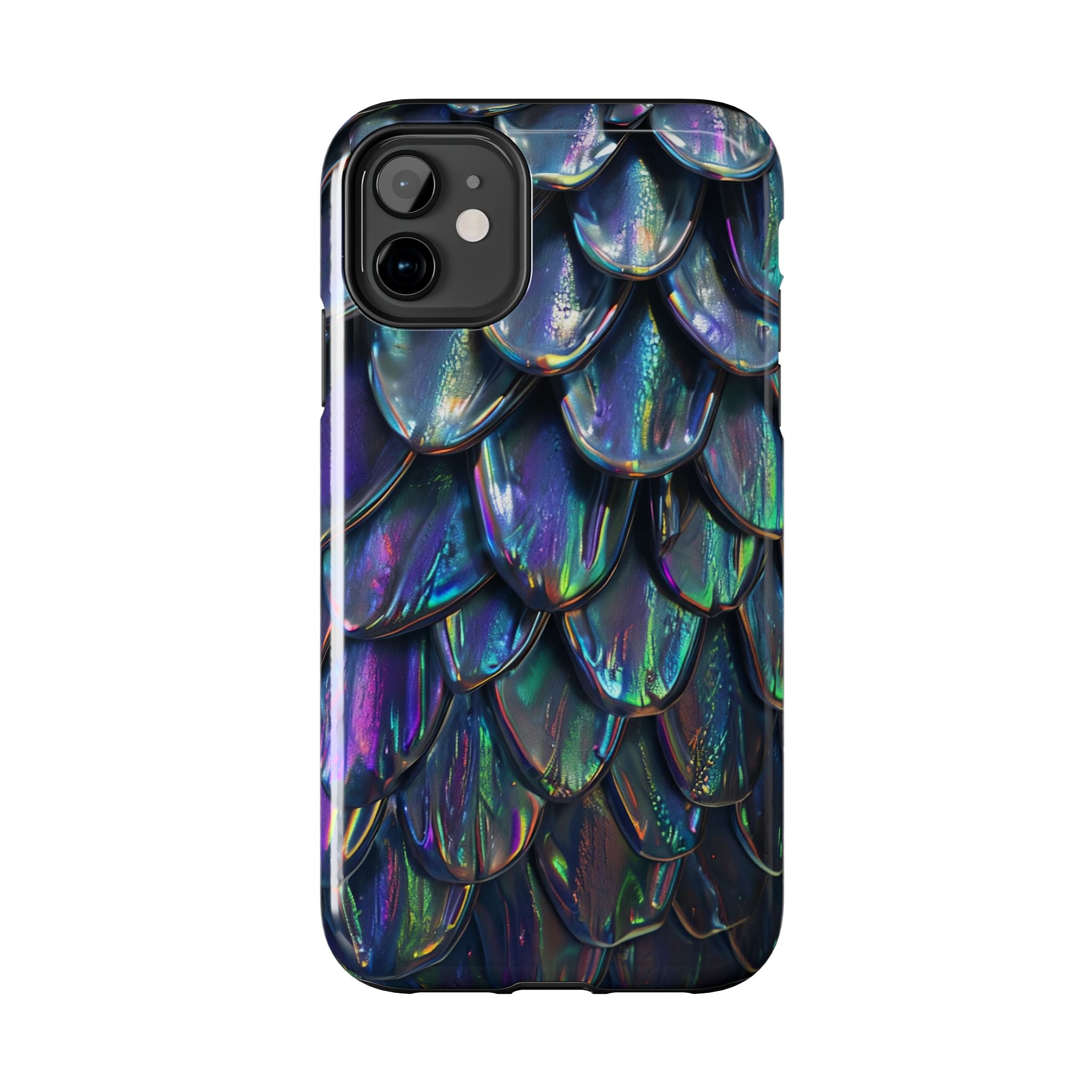 Holographic Mermaid Scale Tough Phone Case — Iridescent Protective Phone Cover