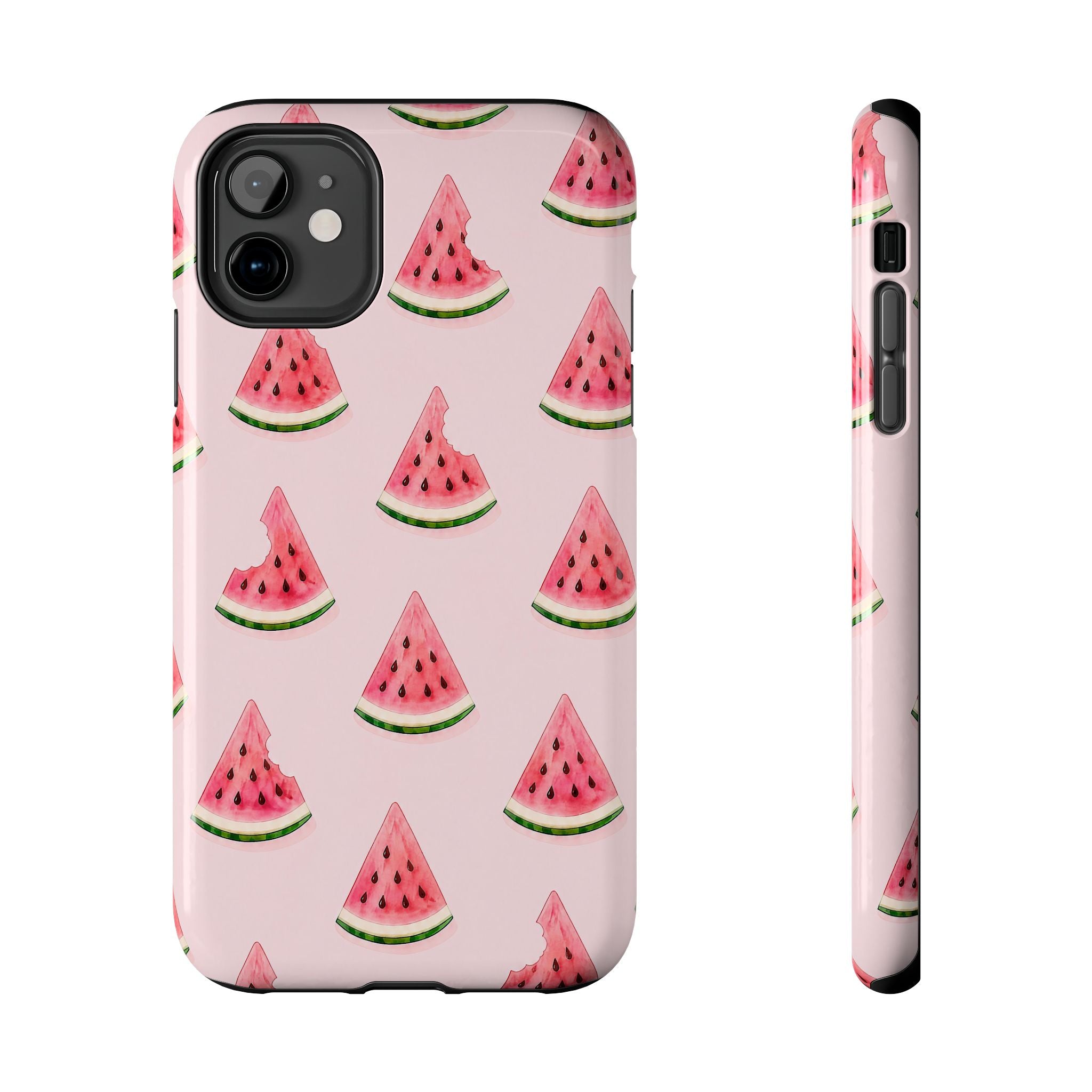 Watermelon Slice Tough Phone Case — Pink Fruit Pattern, Summer Phone Cover