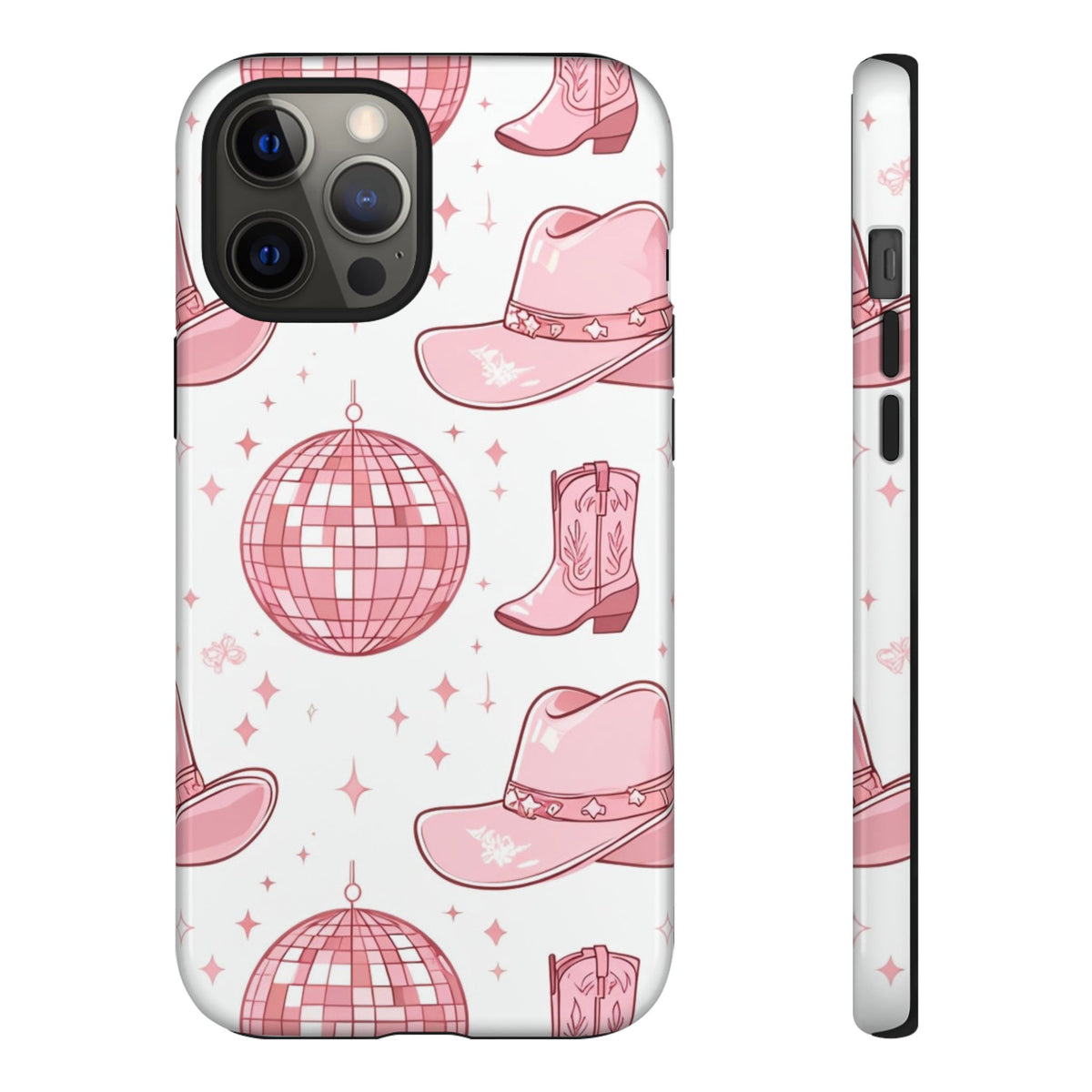 Pink Cowboy Boots & Disco Balls Tough Phone Case