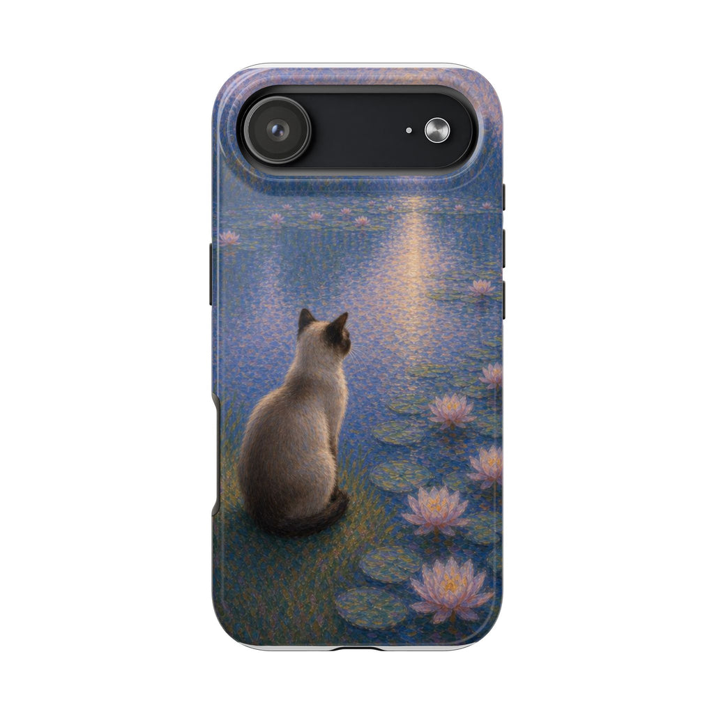 Siamese Cat by Moonlight Tough Phone Case – Waterlily Dream Protective Cover