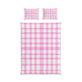 Pink Gingham Cotton Bed Set