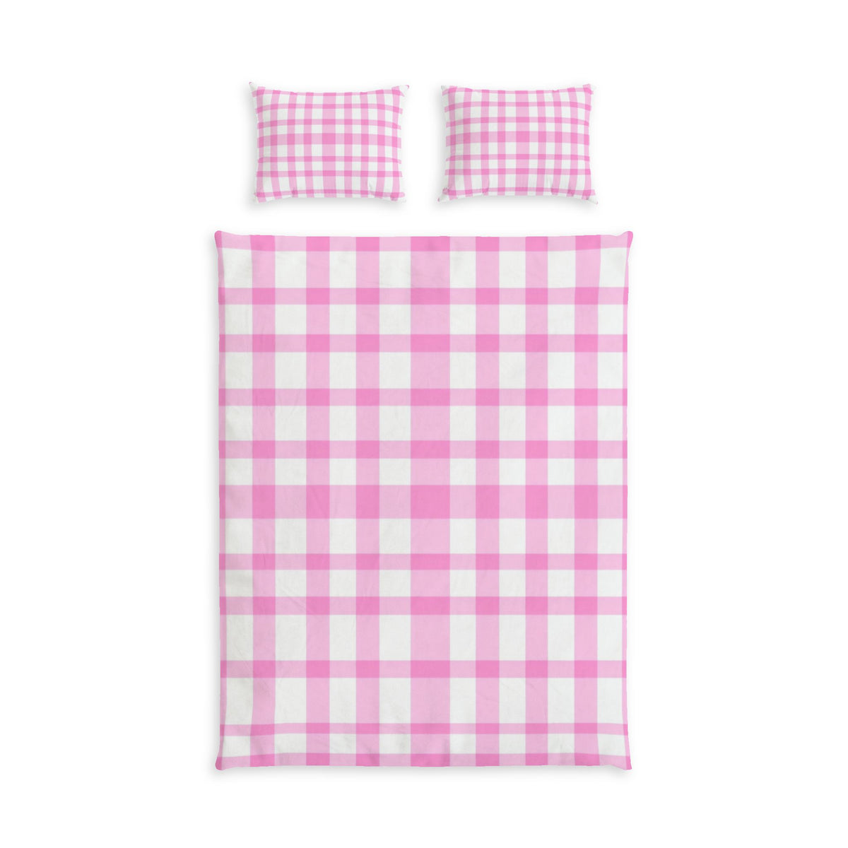 Pink Gingham Cotton Bed Set
