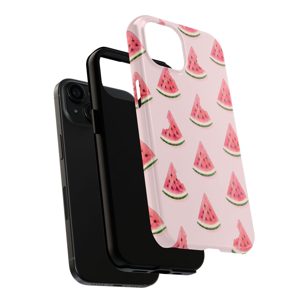 Watermelon Slice Tough Phone Case — Pink Fruit Pattern, Summer Phone Cover