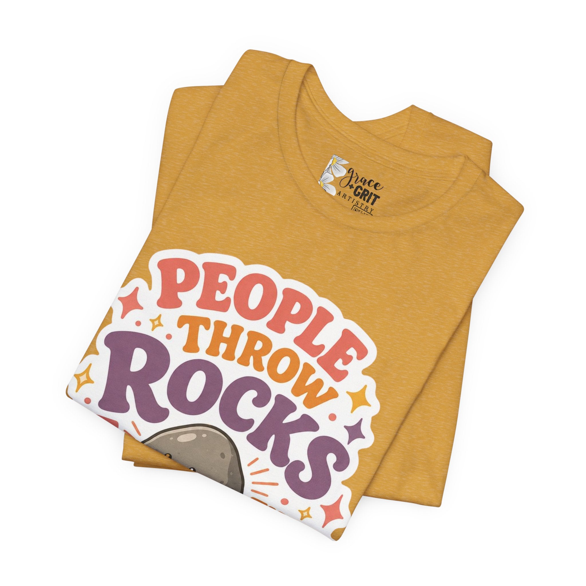 People Throw Rocks at Things That Shine T-Shirt | Cute Rock Illustration