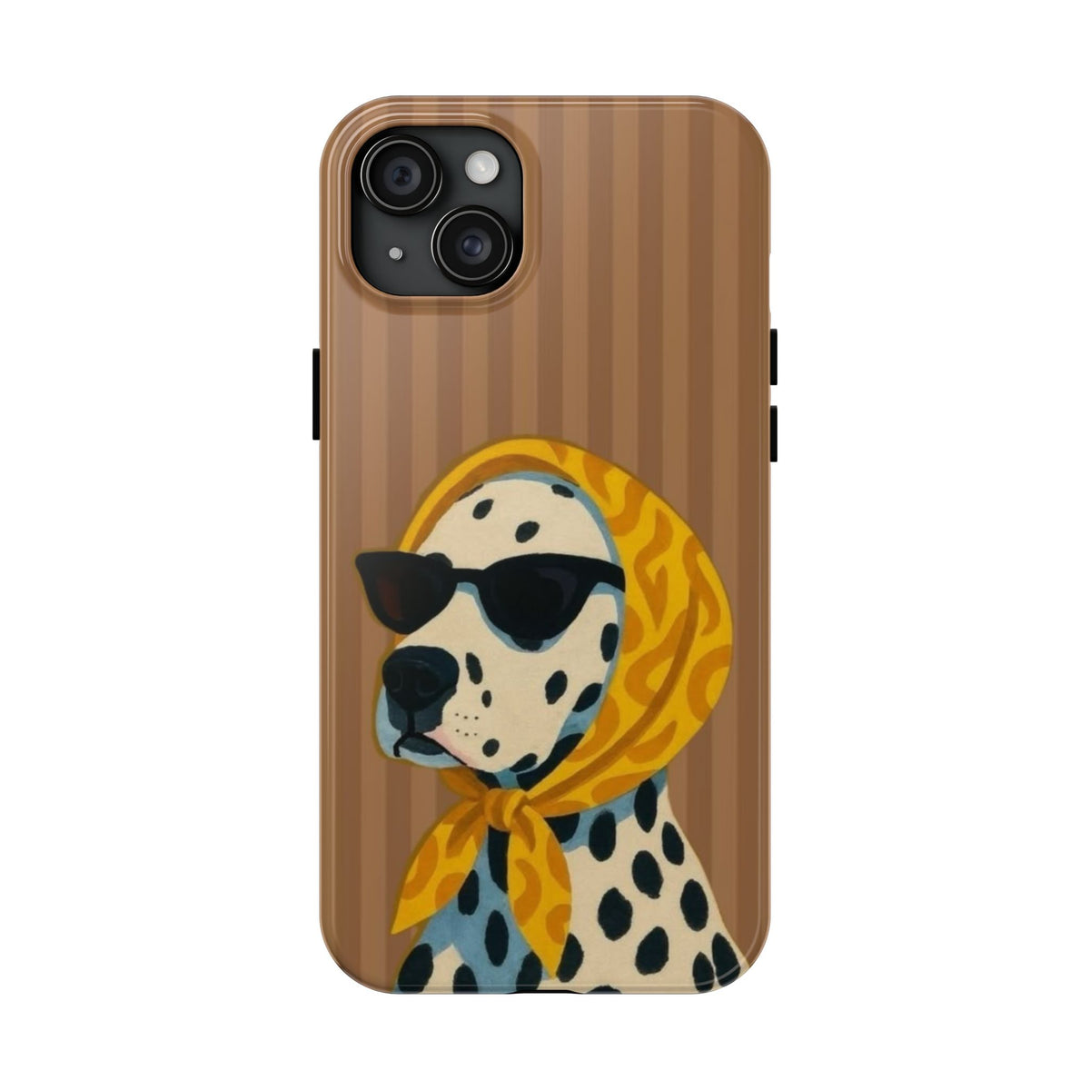 Dalmatian in Scarf Tough Phone Case — Retro Dog Print Protective Cover