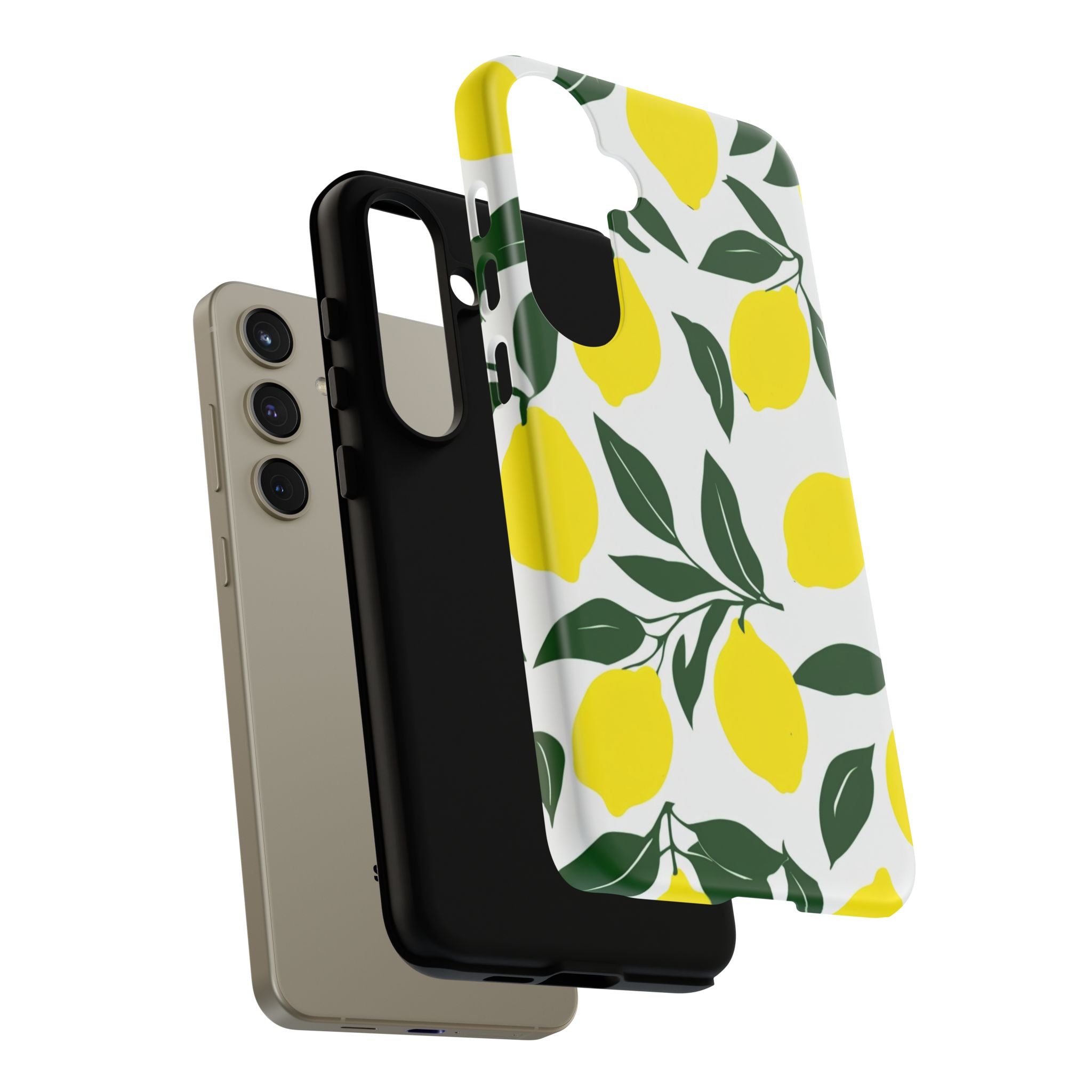 Lemon Pattern Tough Phone Case — Bright Citrus Protective Cover