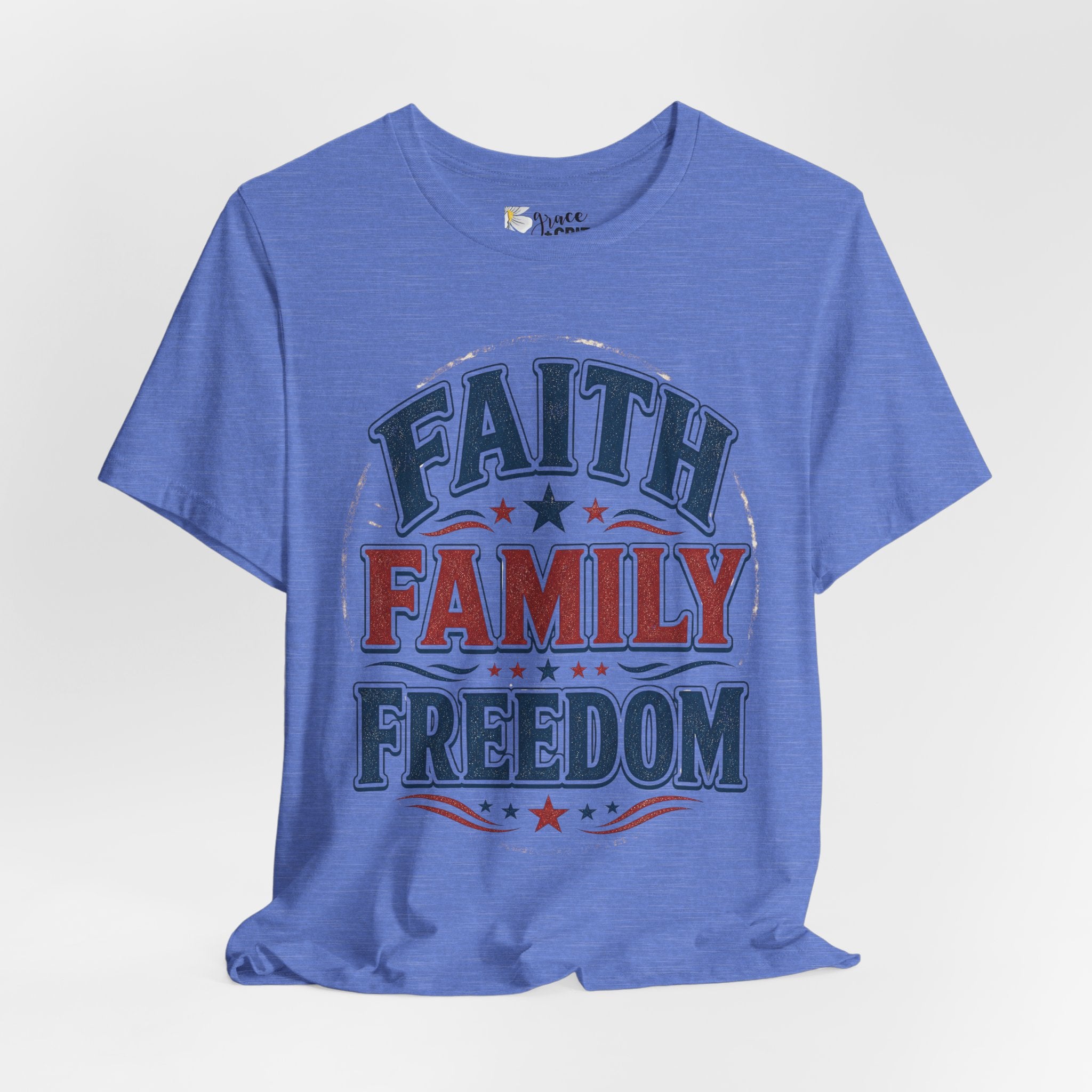 Faith Family Freedom Tee – Patriotic Vintage Graphic T-Shirt