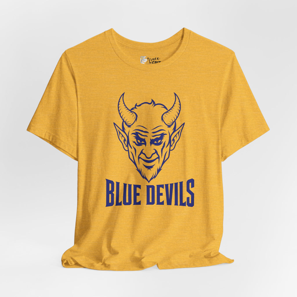 Blue Devils Mascot T-Shirt — Vintage Horned Devil Graphic Tee