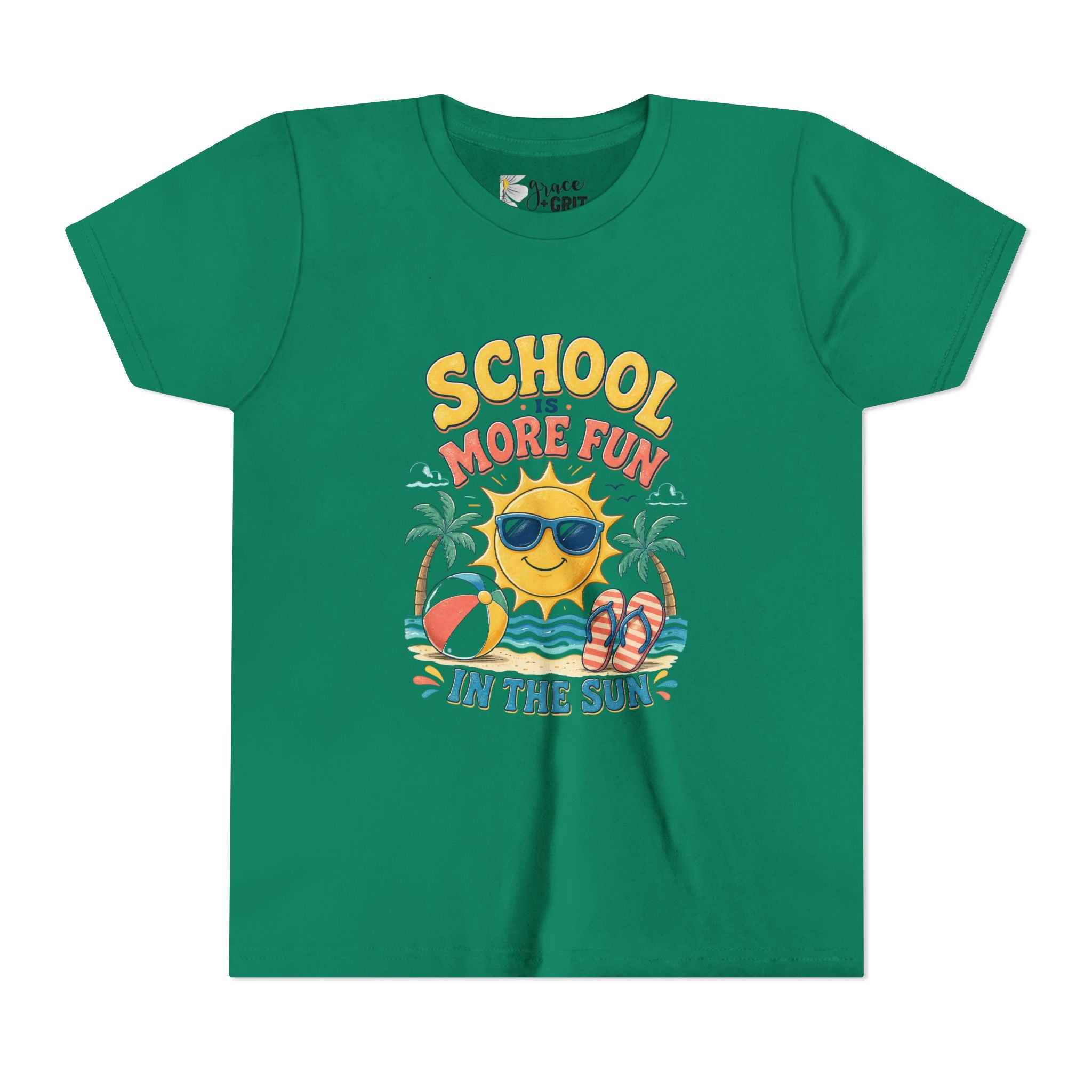Youth Tee — "School Is More Fun in the Sun" Summer Vacation Shirt