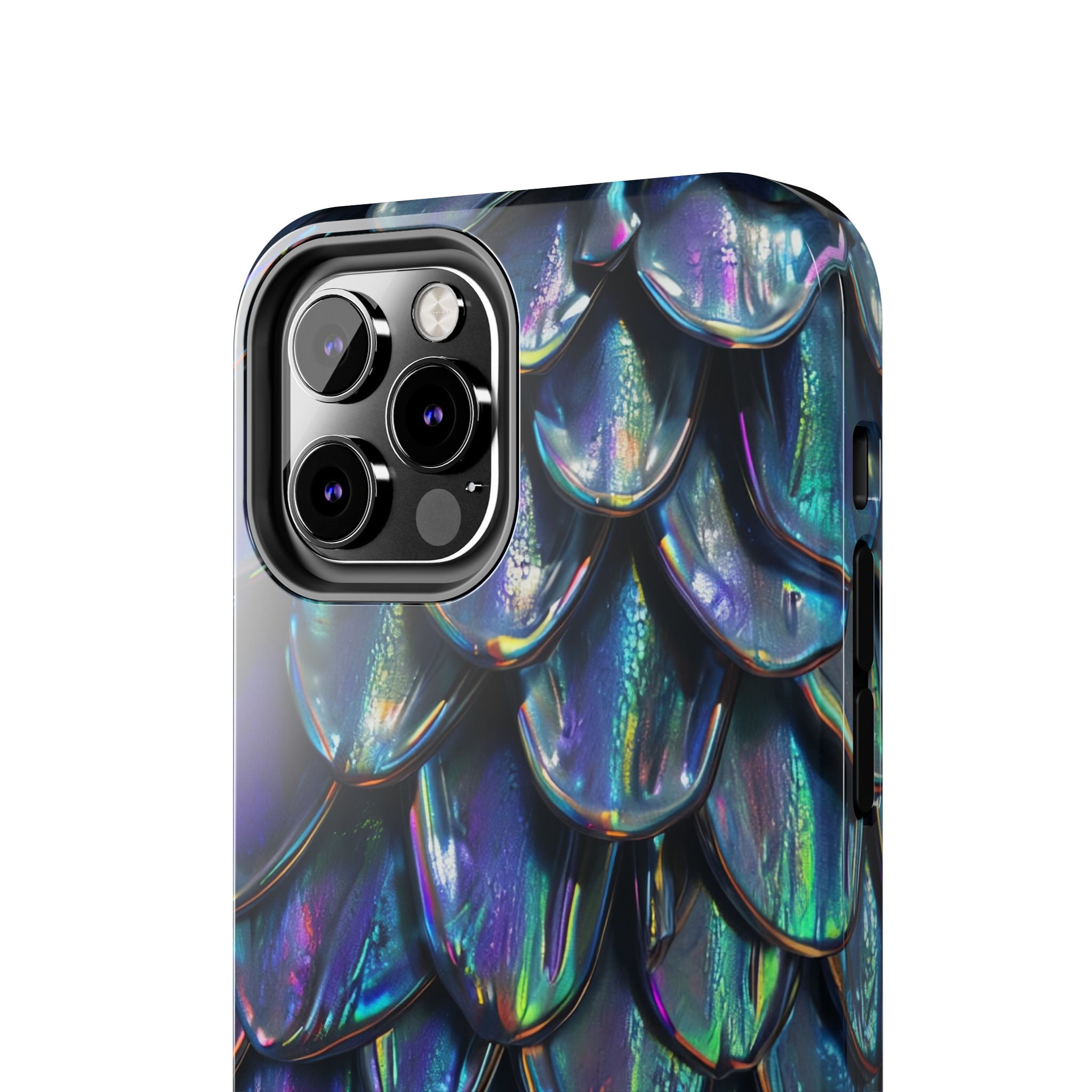 Holographic Mermaid Scale Tough Phone Case — Iridescent Protective Phone Cover