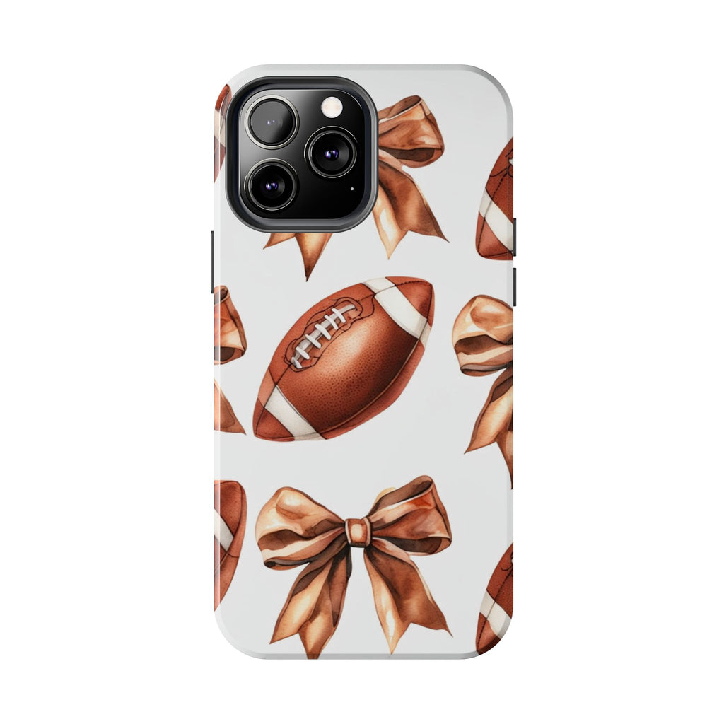 Tough Phone Case – Football & Bow Pattern