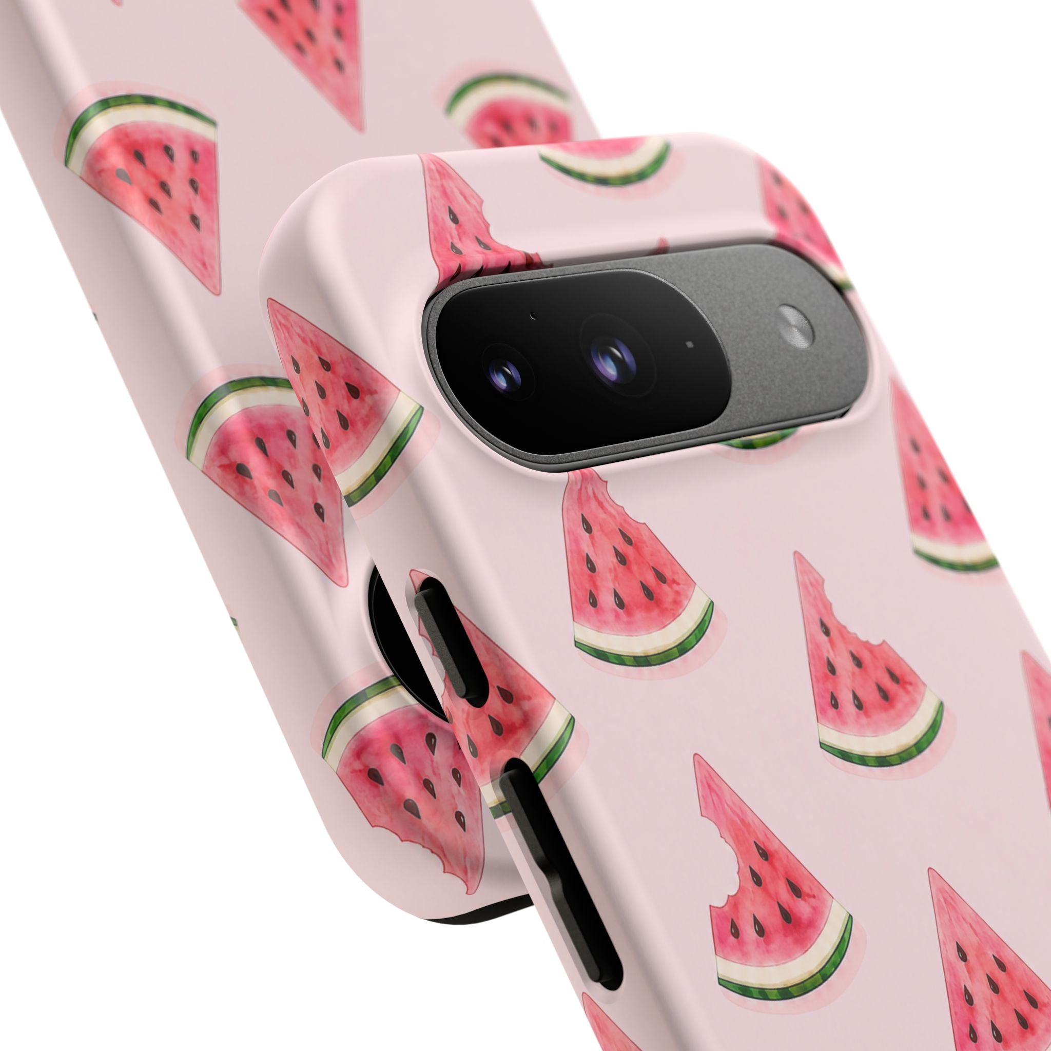 Watermelon Pattern Tough Phone Case — Pink Fruit Slice Protective Case