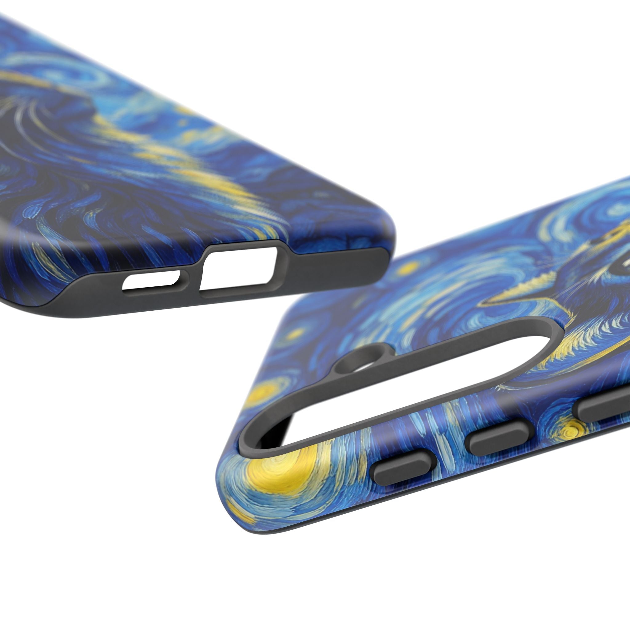 Starry Night Cat Phone Case — Van GoghStyle Blue Galaxy iPhone Cover