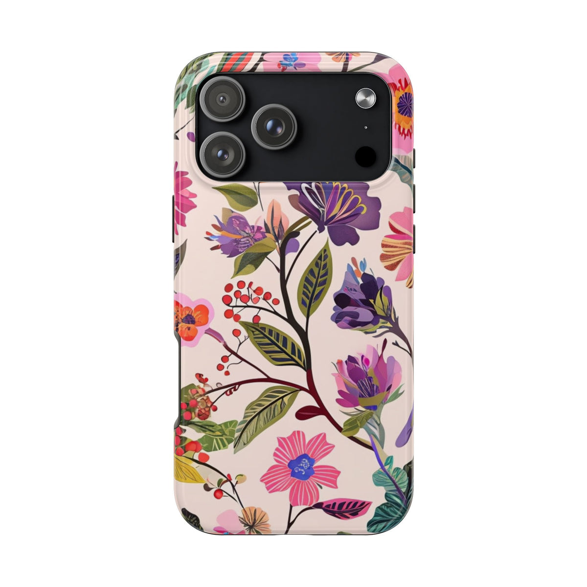 Floral Tough Phone Case – Colorful Botanical Flower Design