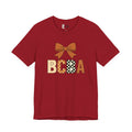 BCBA Monogram Tee | Bow Accent, Orange Plaid and Polka Dot Letters