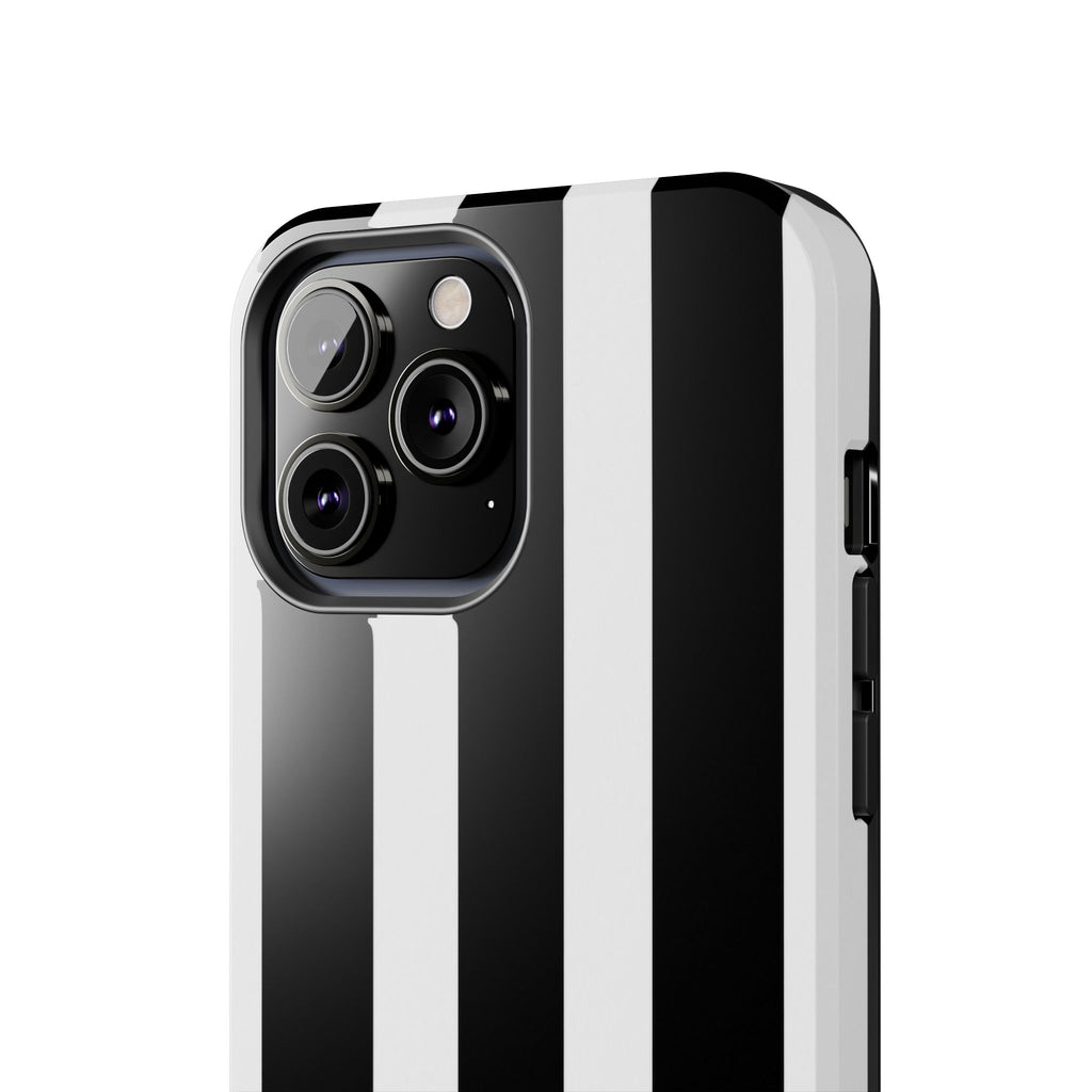 Black & White Bold Stripe Phone Case — Tough Protective Cover