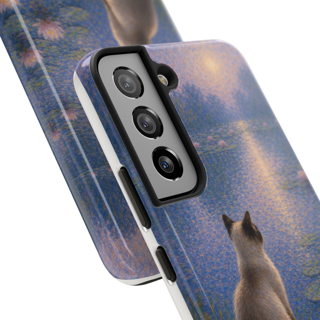 Siamese Cat by Moonlight Tough Phone Case – Waterlily Dream Protective Cover
