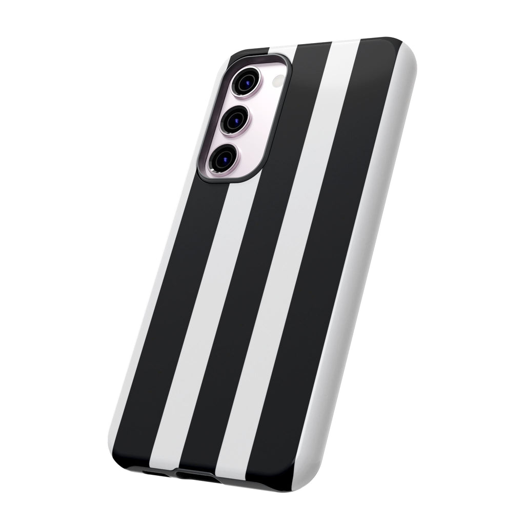 Black & White Vertical Stripe Phone Case — Tough Protective iPhone Cover