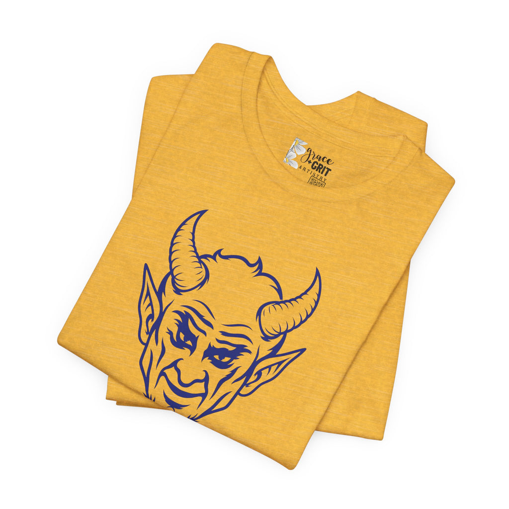 Blue Devils Mascot T-Shirt — Vintage Horned Devil Graphic Tee