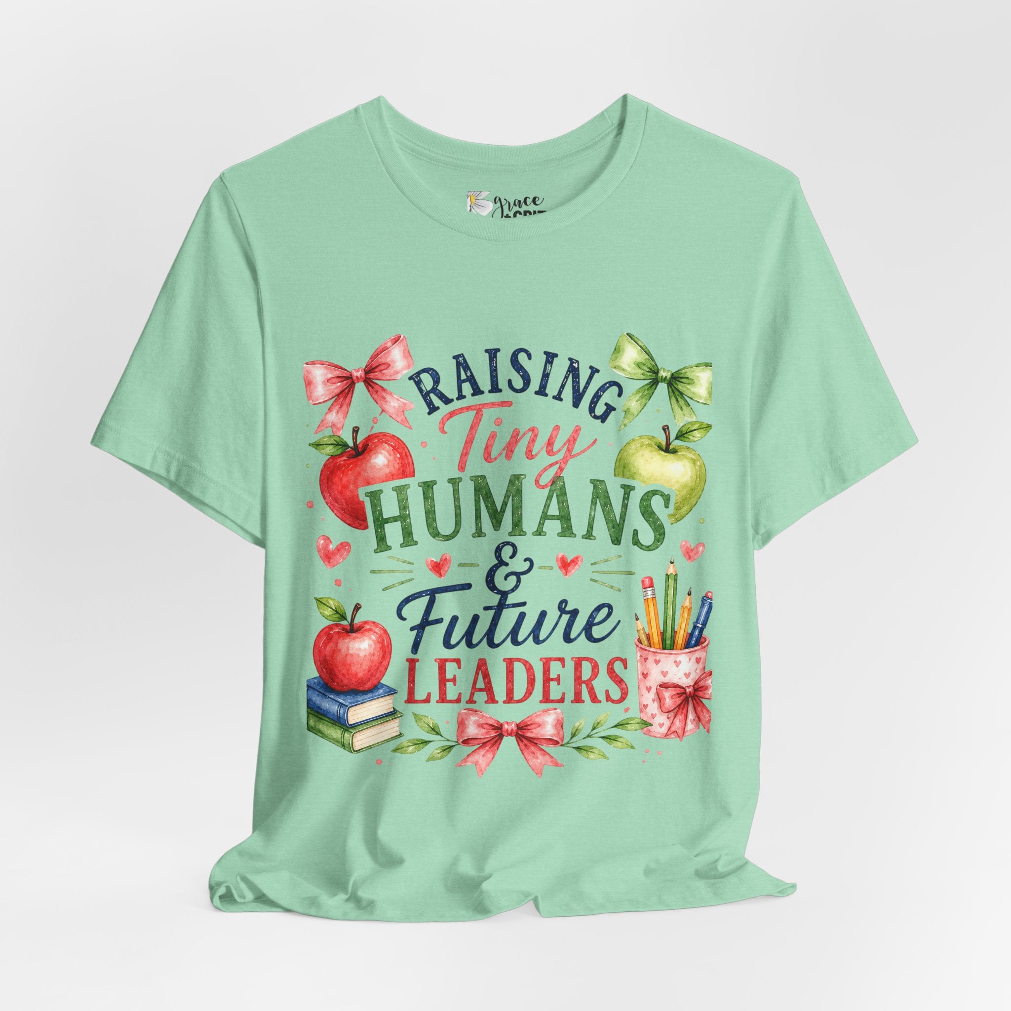 Teacher Mom T-Shirt – "Raising Tiny Humans & Future Leaders" Back-to-School Tee