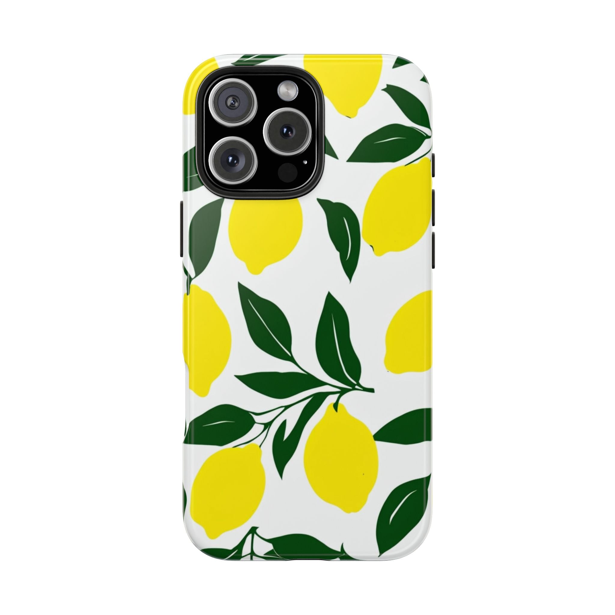 Lemon Pattern Tough Phone Case — Bright Citrus Protective Phone Cover