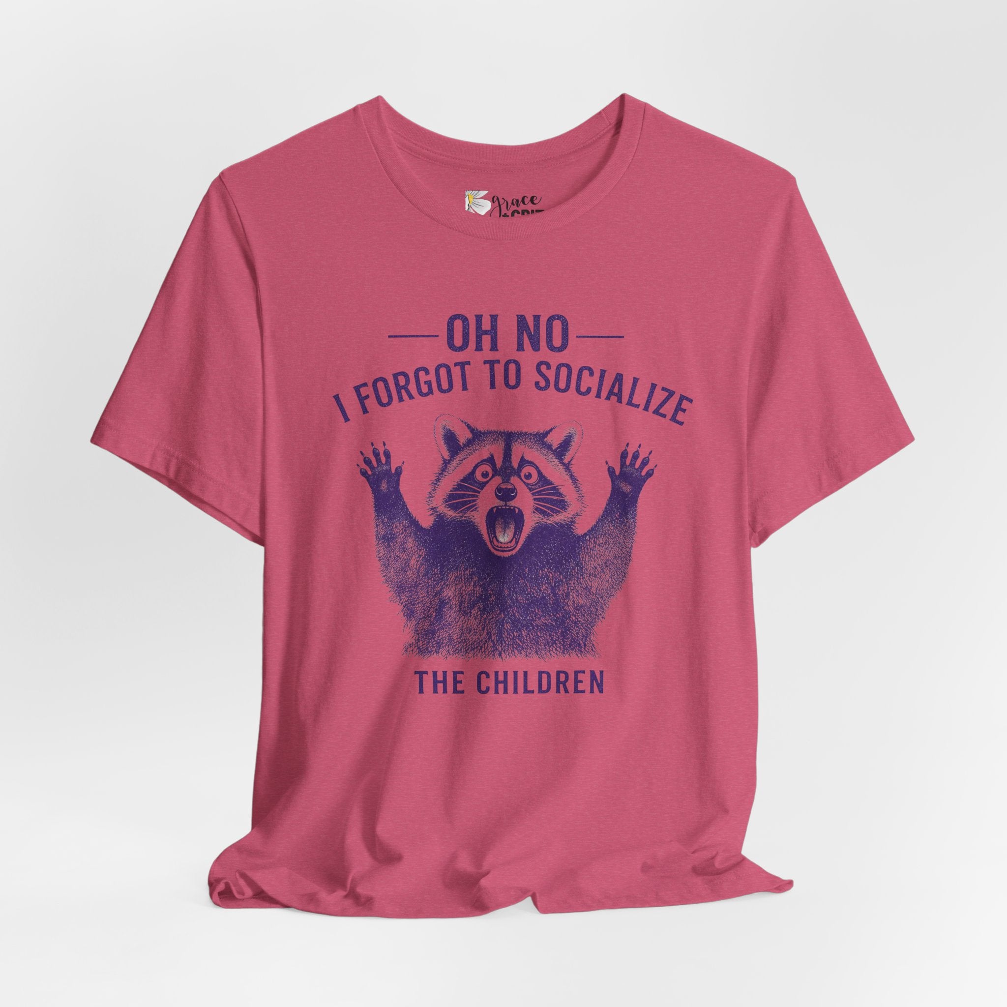 Oh No I Forgot To Socialize The Children T-Shirt — Funny Raccoon Graphic Tee