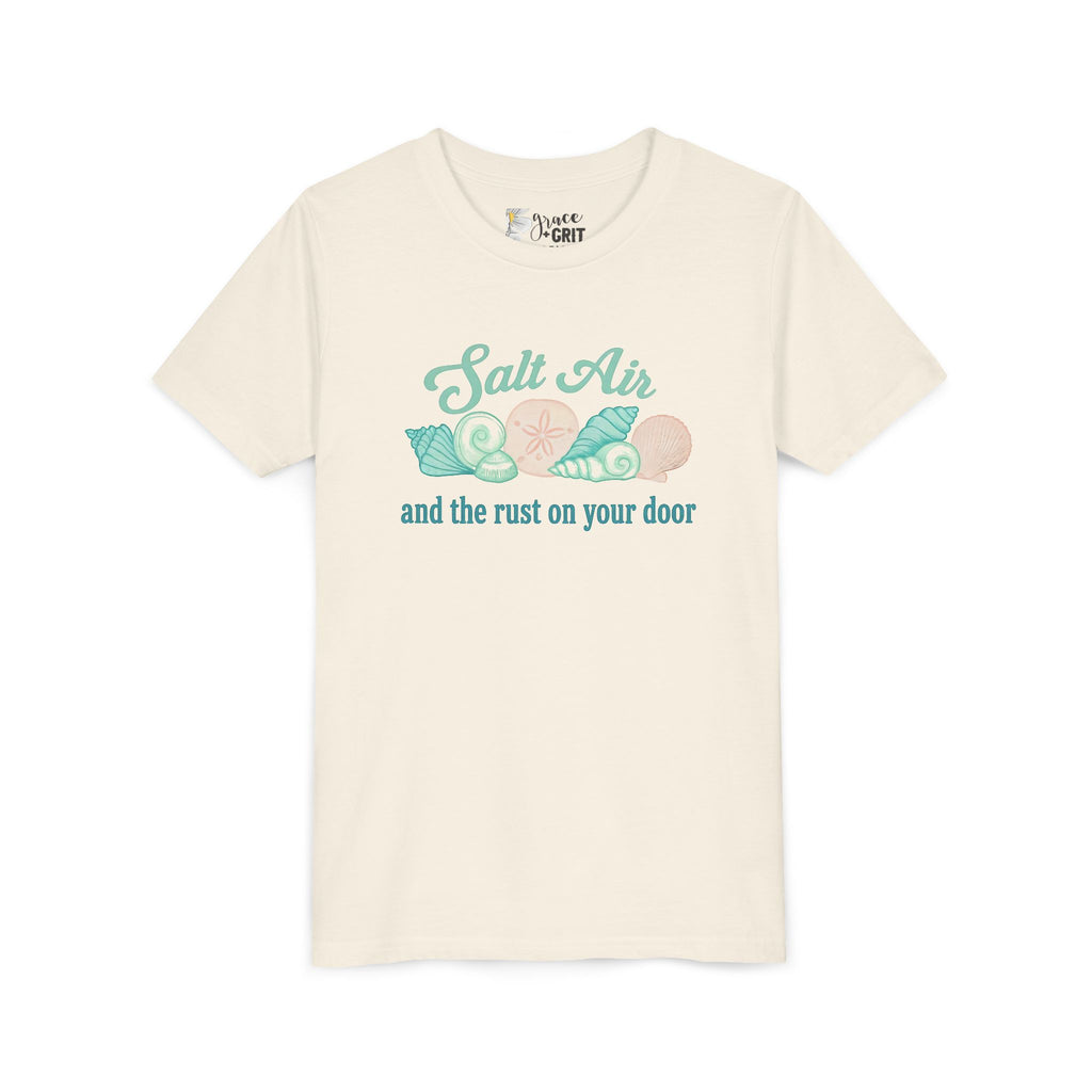 Salt Air seashells and the rust on your door Youth Tee | beach coastal design