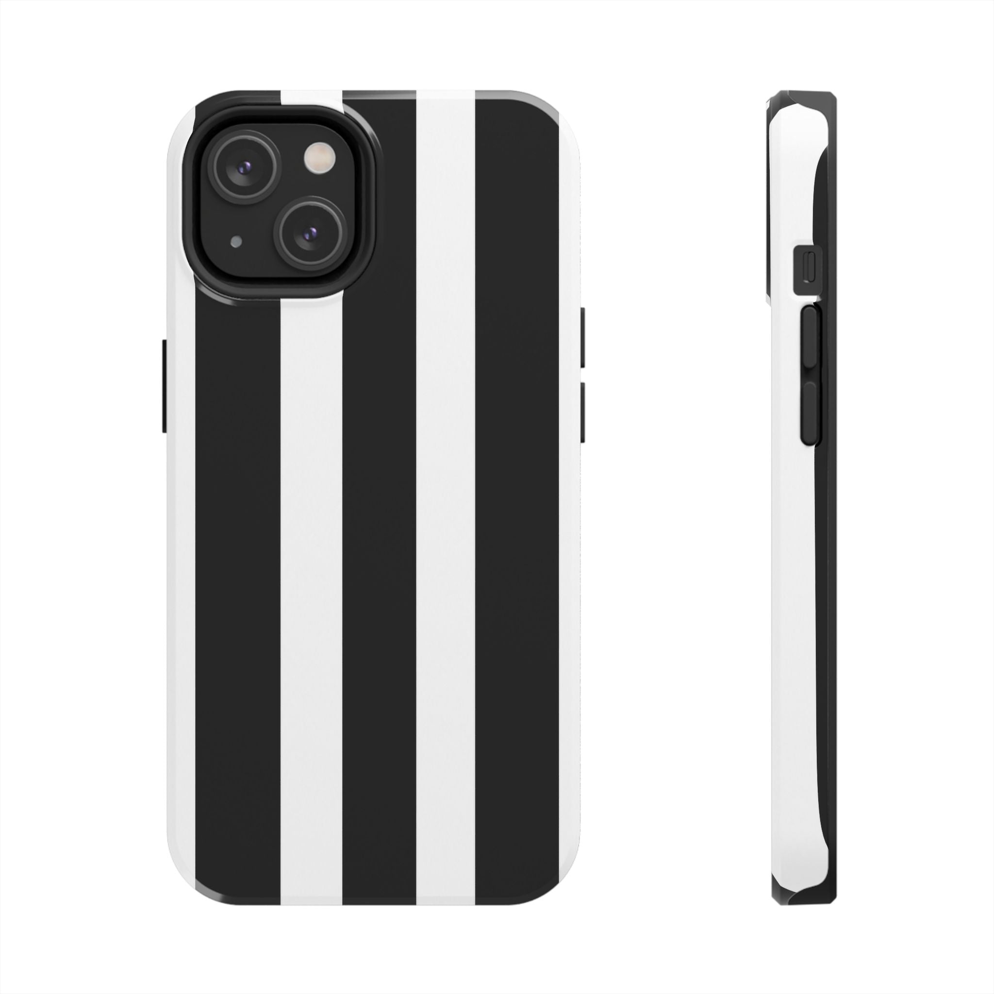Black & White Bold Stripe Phone Case — Tough Protective Cover