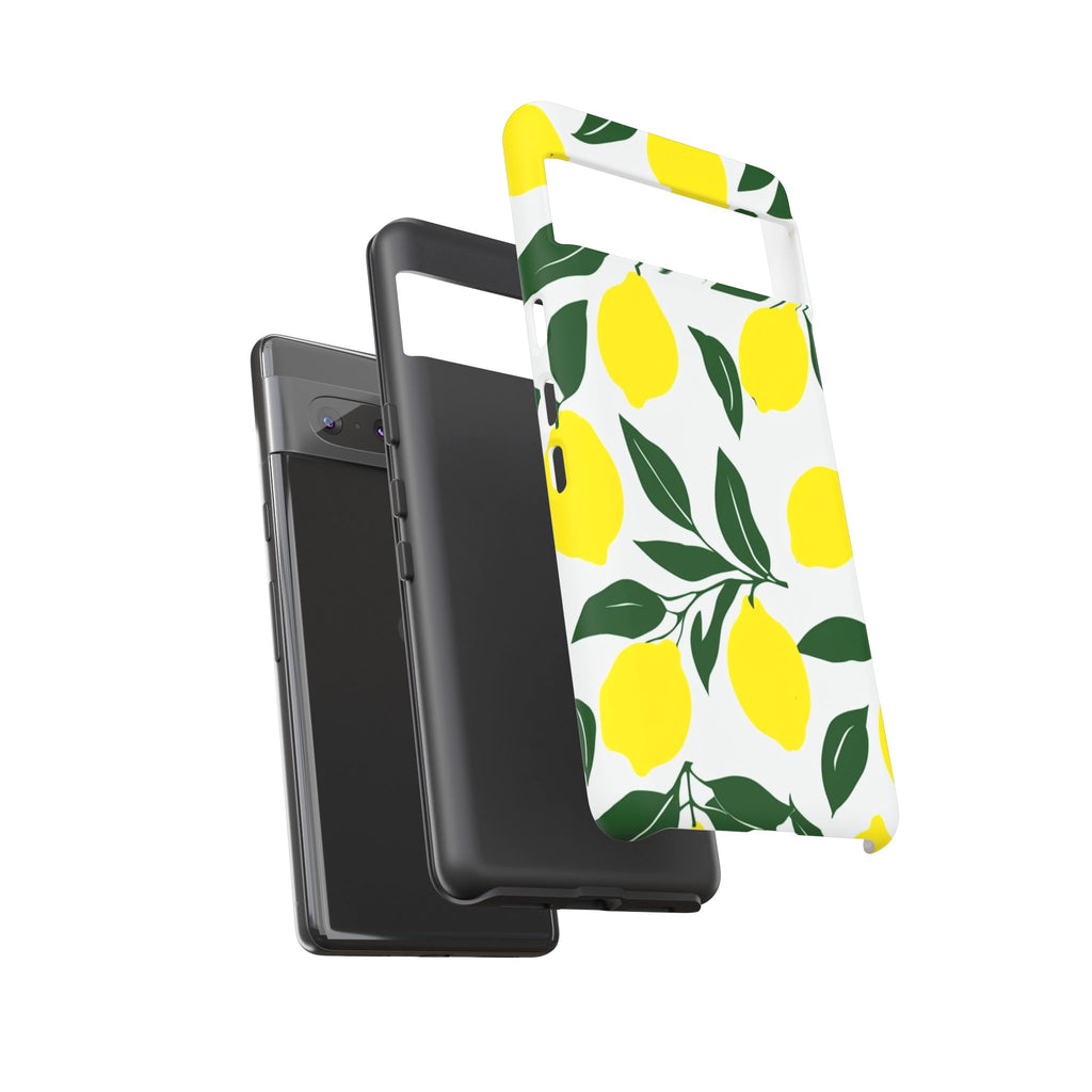 Lemon Pattern Tough Phone Case — Bright Citrus Protective Cover