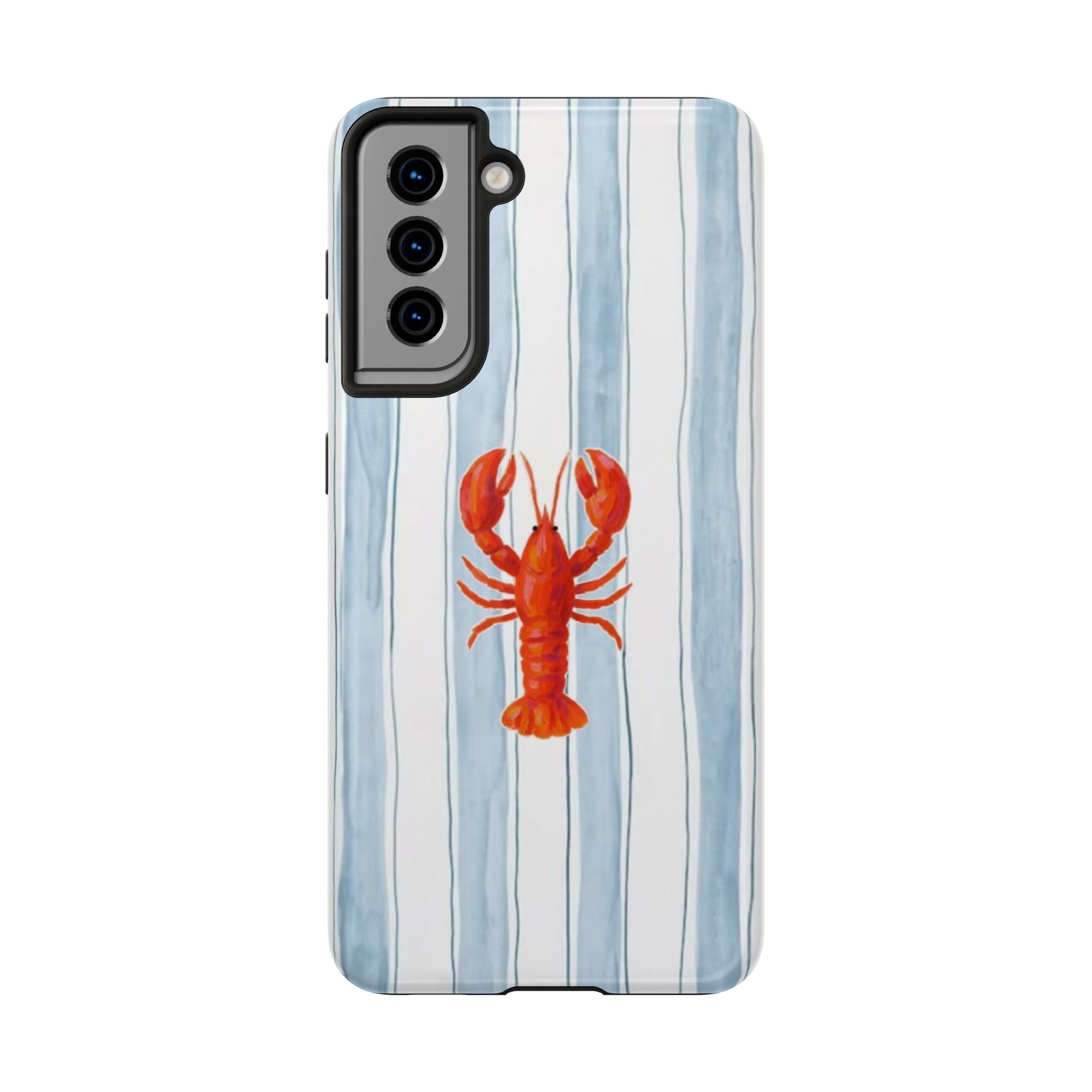 Lobster Stripe Tough Phone Case — Coastal Nautical Protective Cover