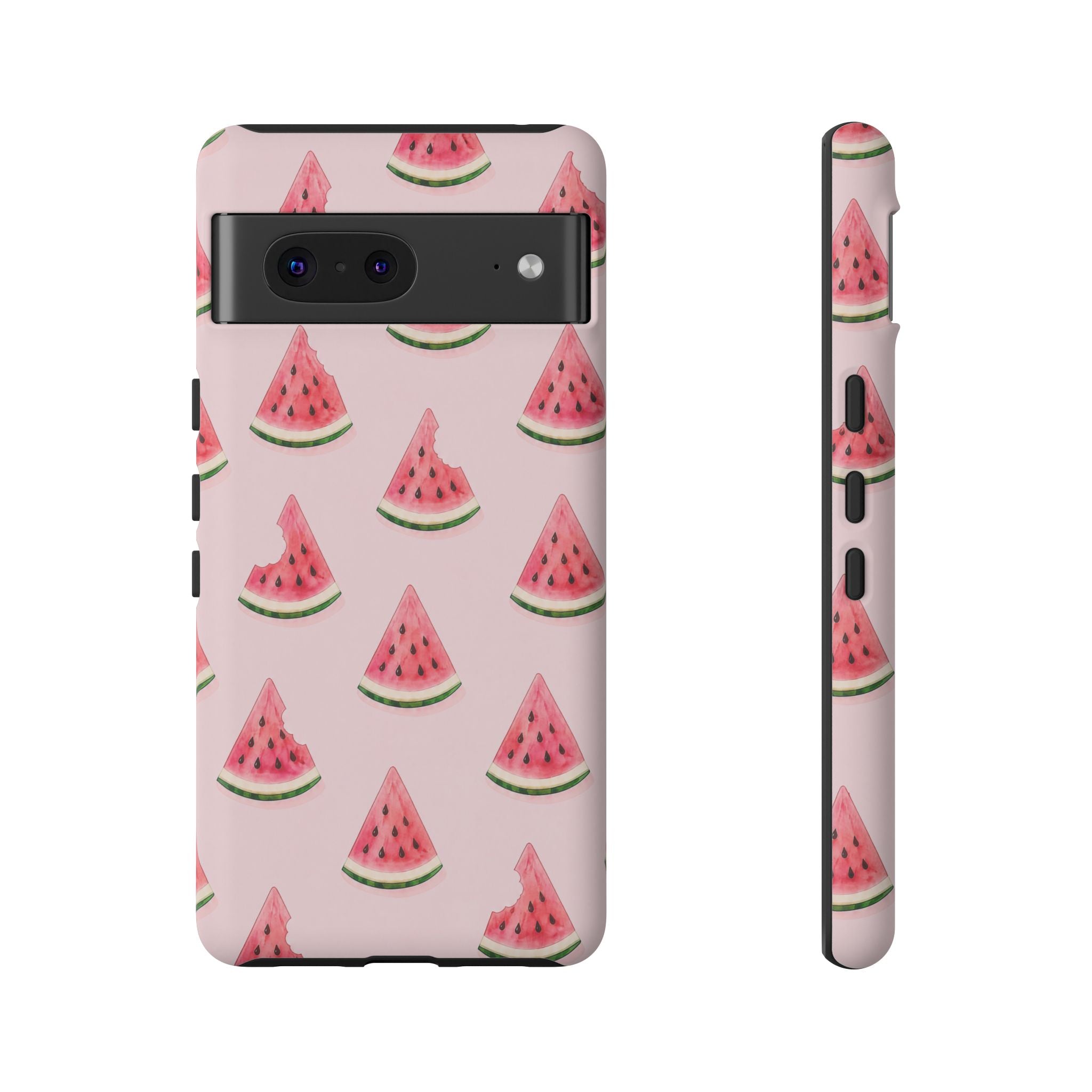Watermelon Pattern Tough Phone Case — Pink Fruit Slice Protective Case