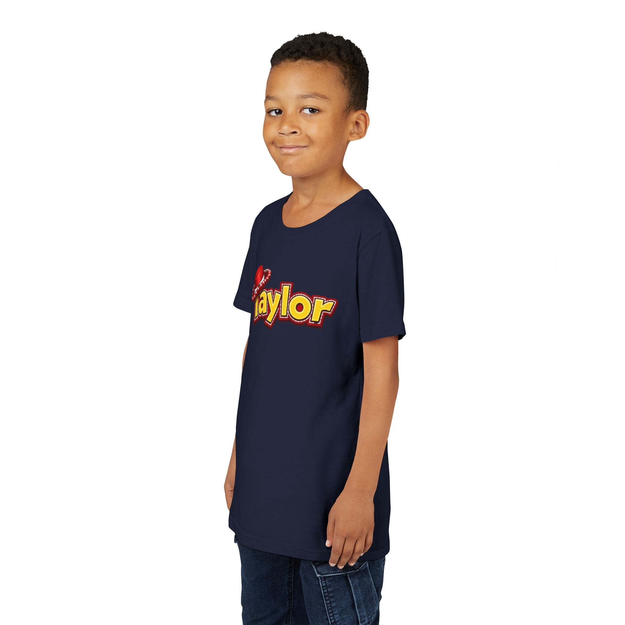 Taylor Kids Tee — Playful Name Shirt with Cowboy Hat Graphic