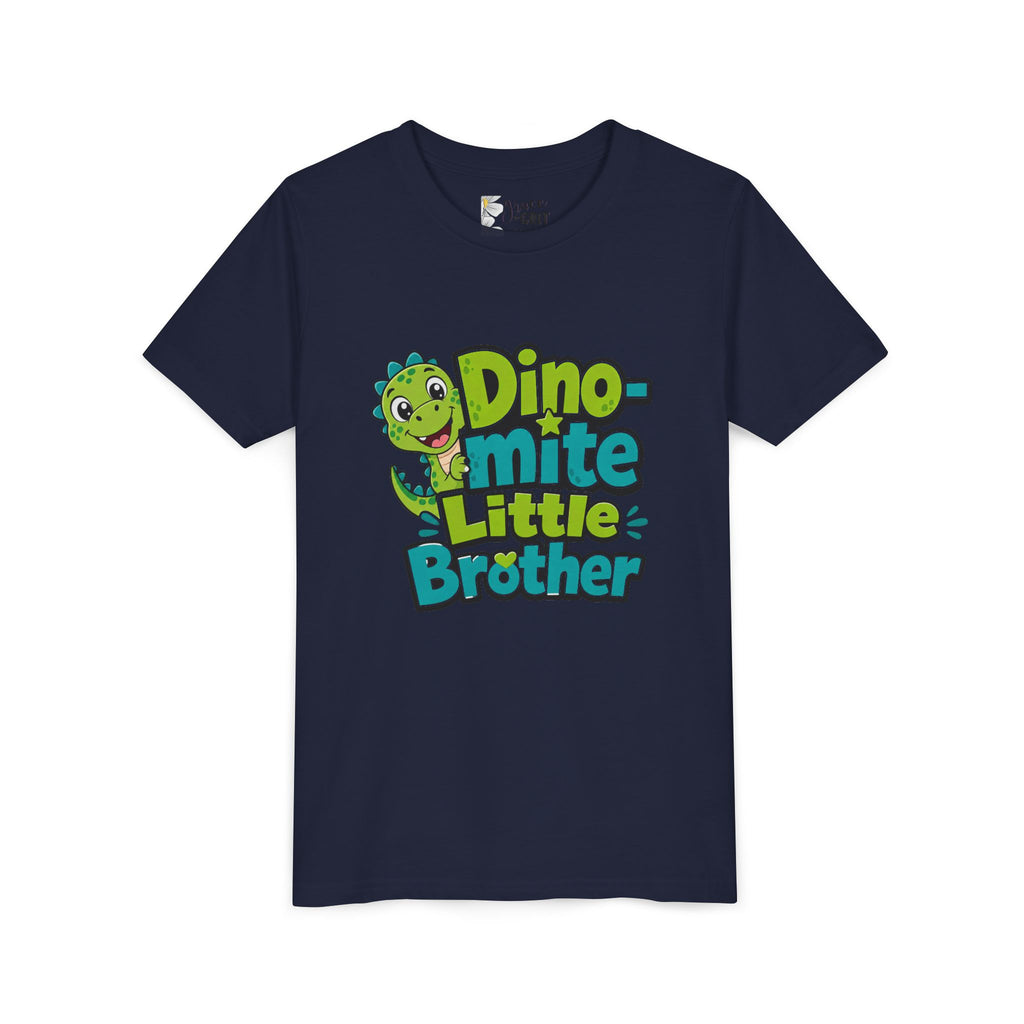 Youth T‑Shirt — 'Dino-mite Little Brother' Cute Dino Graphic Tee