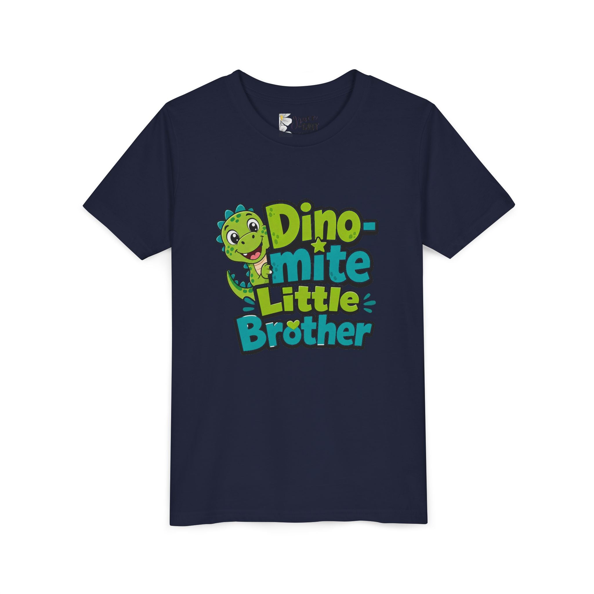 Youth T‑Shirt — 'Dino-mite Little Brother' Cute Dino Graphic Tee