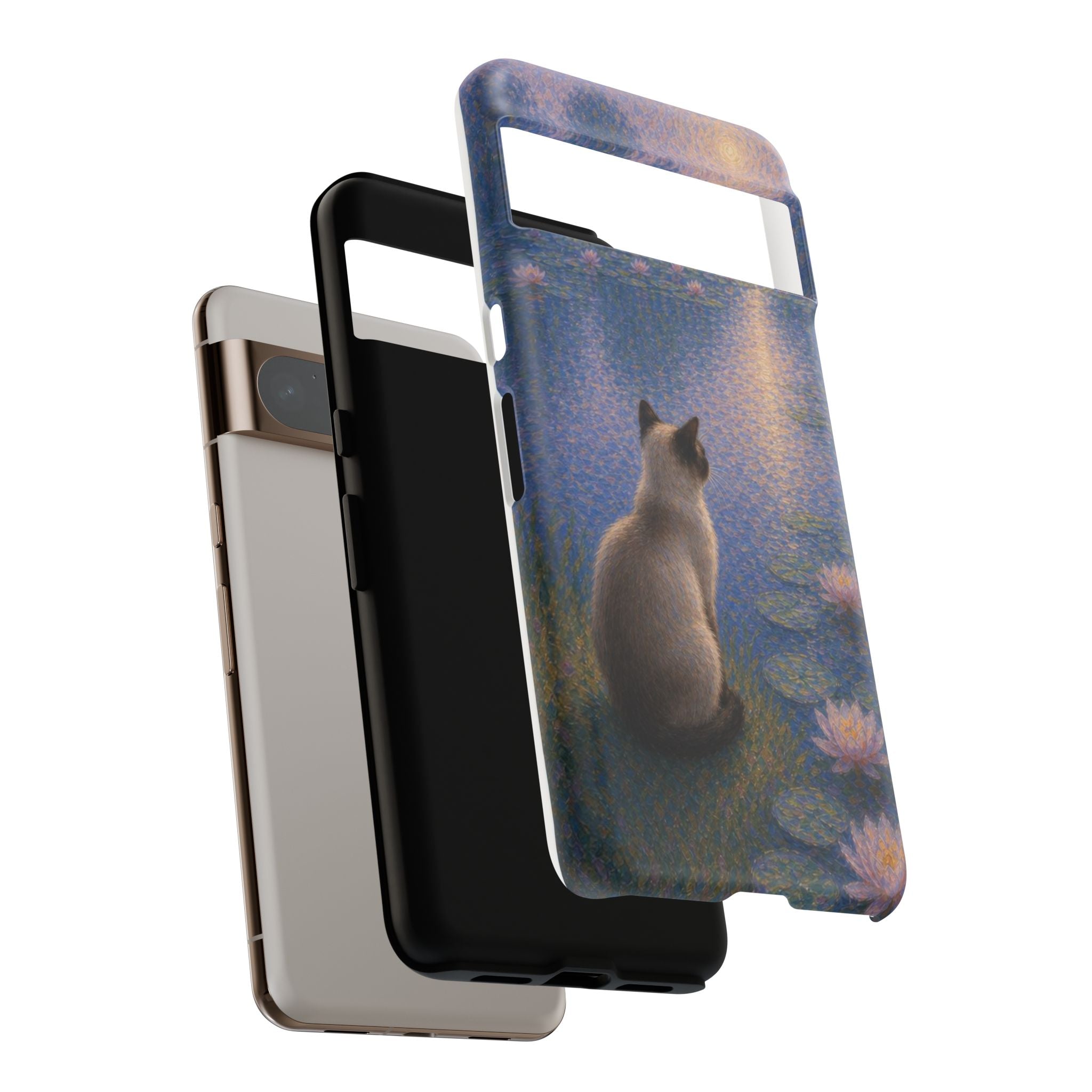 Cat Moonlight Phone Case — Serene Siamese by Lily Pond
