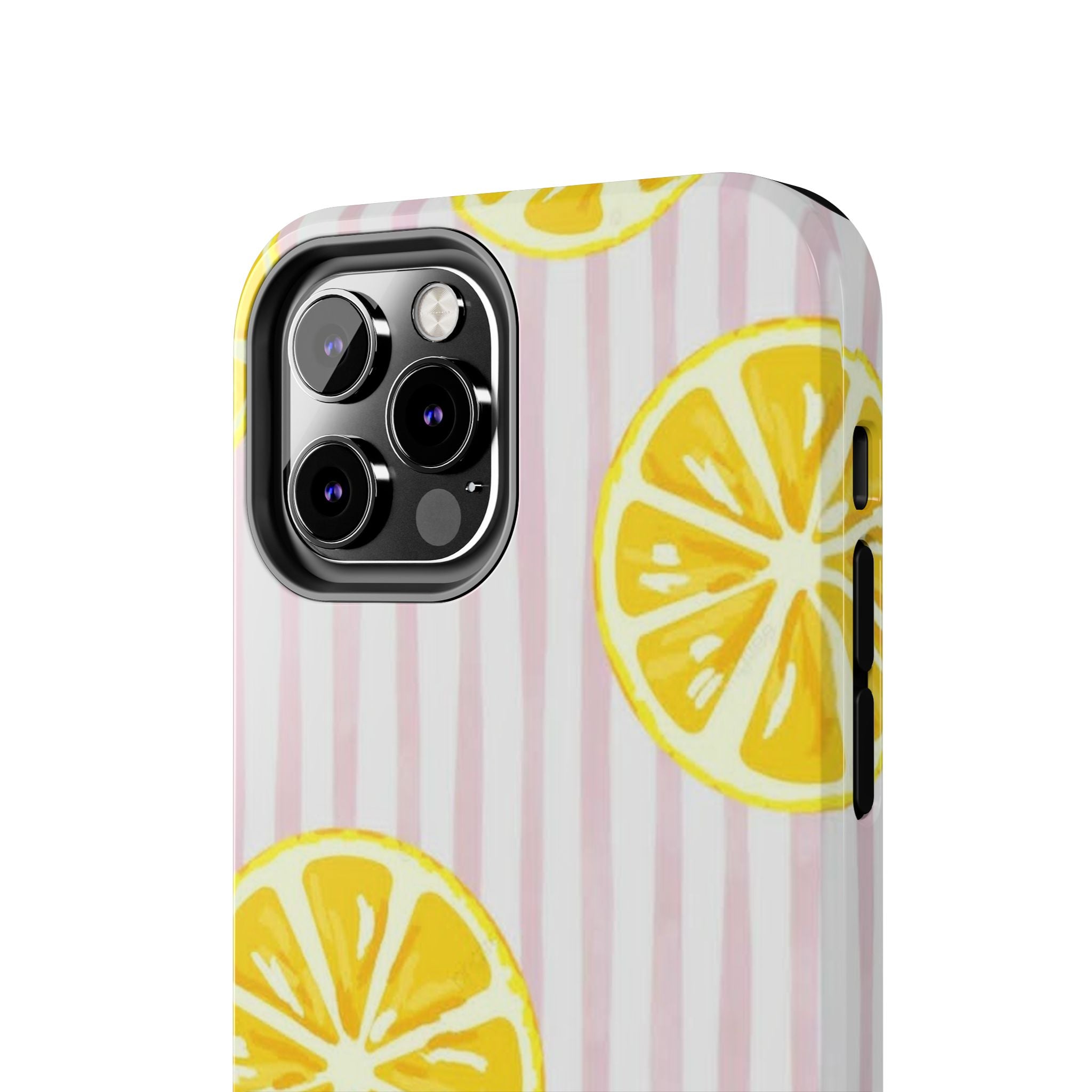 Lemon Slice Tough Phone Case — Pink Stripe Summer Protective Cover