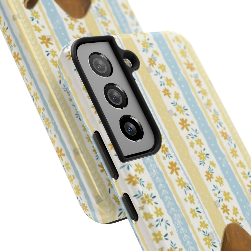 Cowboy Goose Tough Phone Case — Cute Farm Animal iPhone Case with Floral Stripes