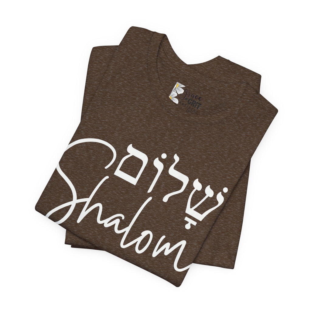 Shalom T-Shirt — Hebrew Peace Script Tee