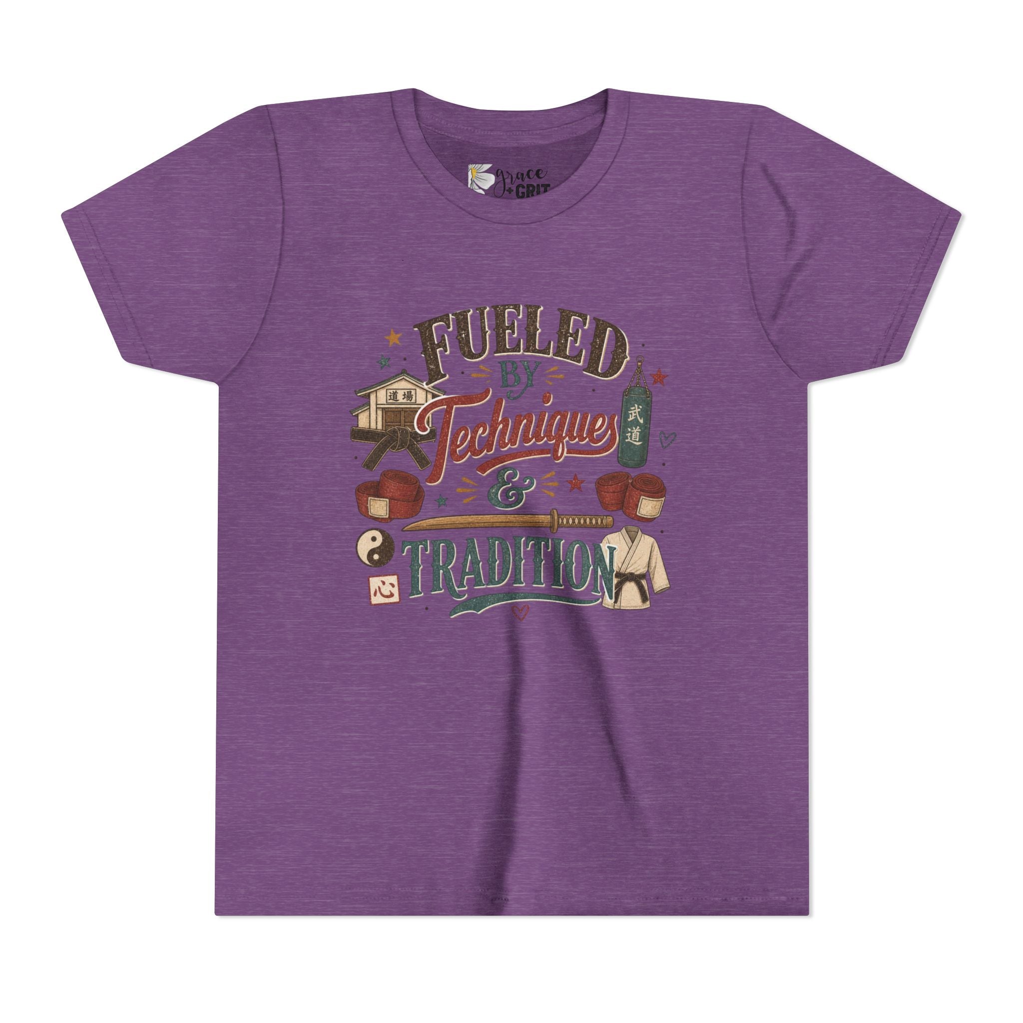 Fueled by Techniques & Tradition Youth Tee | Martial Arts Karate Graphic Shirt